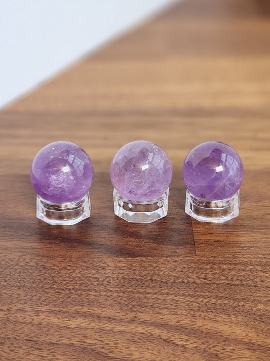 Mini Amethyst Sphere | 20MM | Sparkling Purple Crystal Ball | Small Gem Collection | Intuitively Chosen