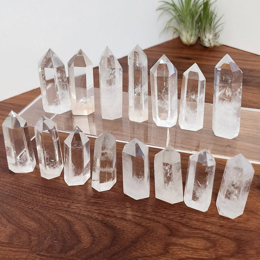 Clear Quartz Mini Towers | Cleansing Clear Obelisk Points | Small Clarifying & Enhancing Tower | Some with Rainbows | Intuitively Chosen