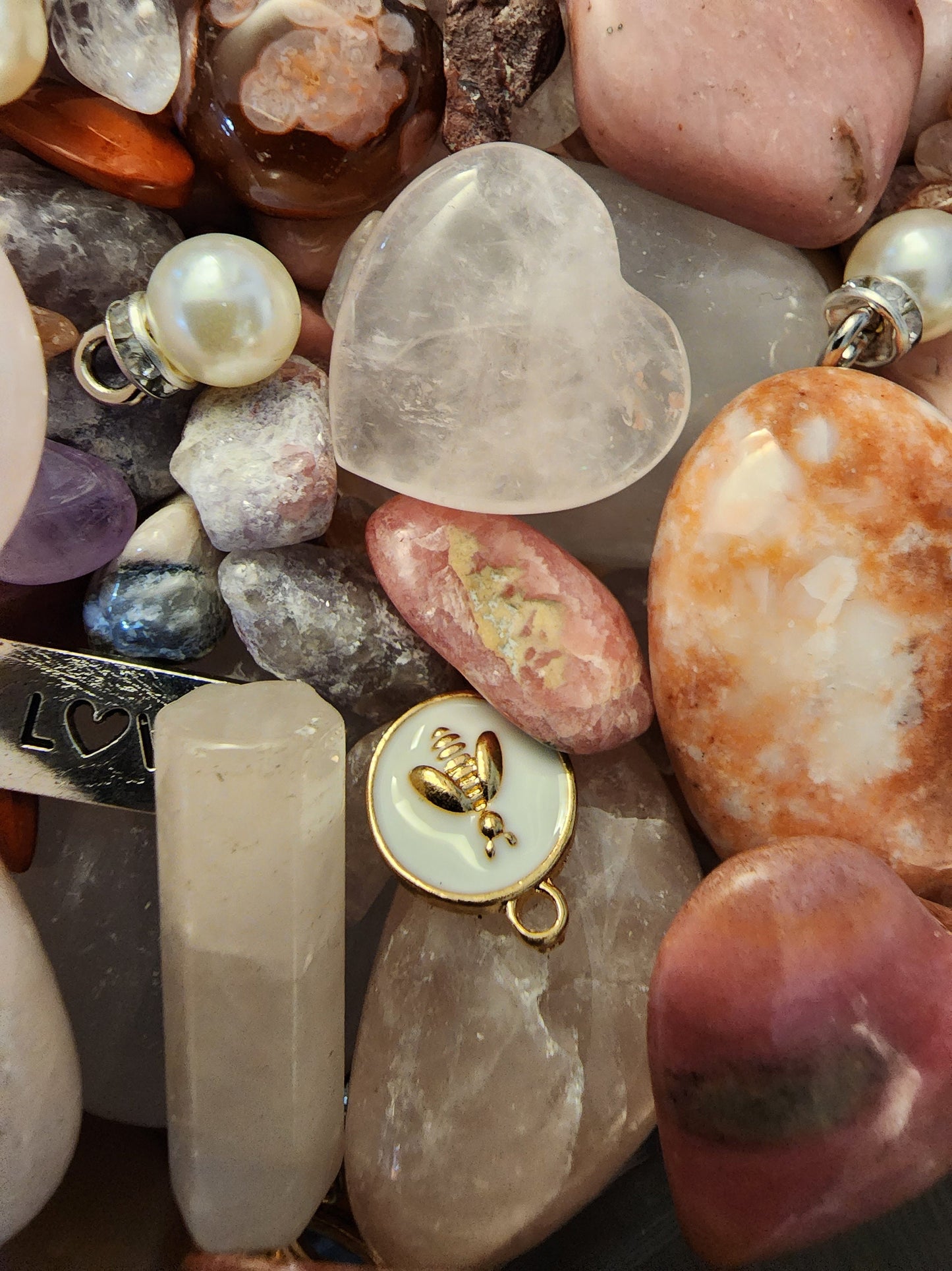 Passionate Pink Crystal Mix | Valentine Crystal Confetti | Bracelets, Worry Stones & Hearts | Love Crystals | 50 Shades of Pink | 3 Scoops