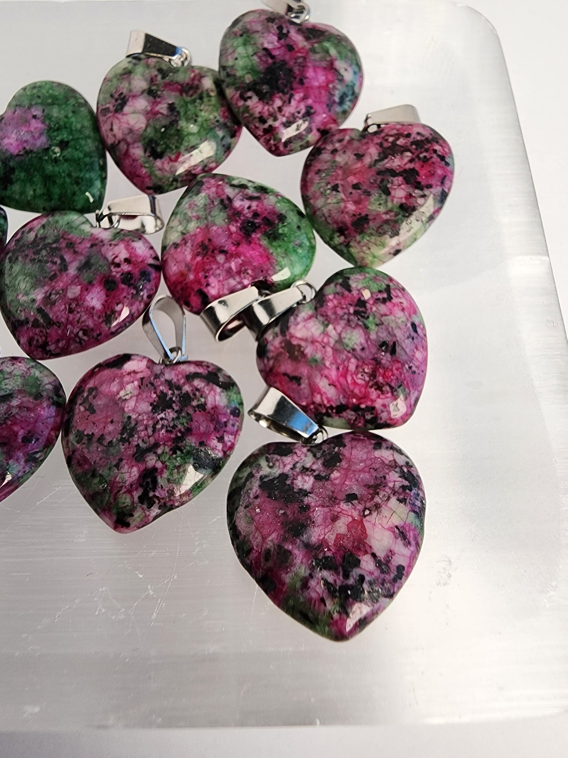 Ruby in Zoisite Heart Pendant