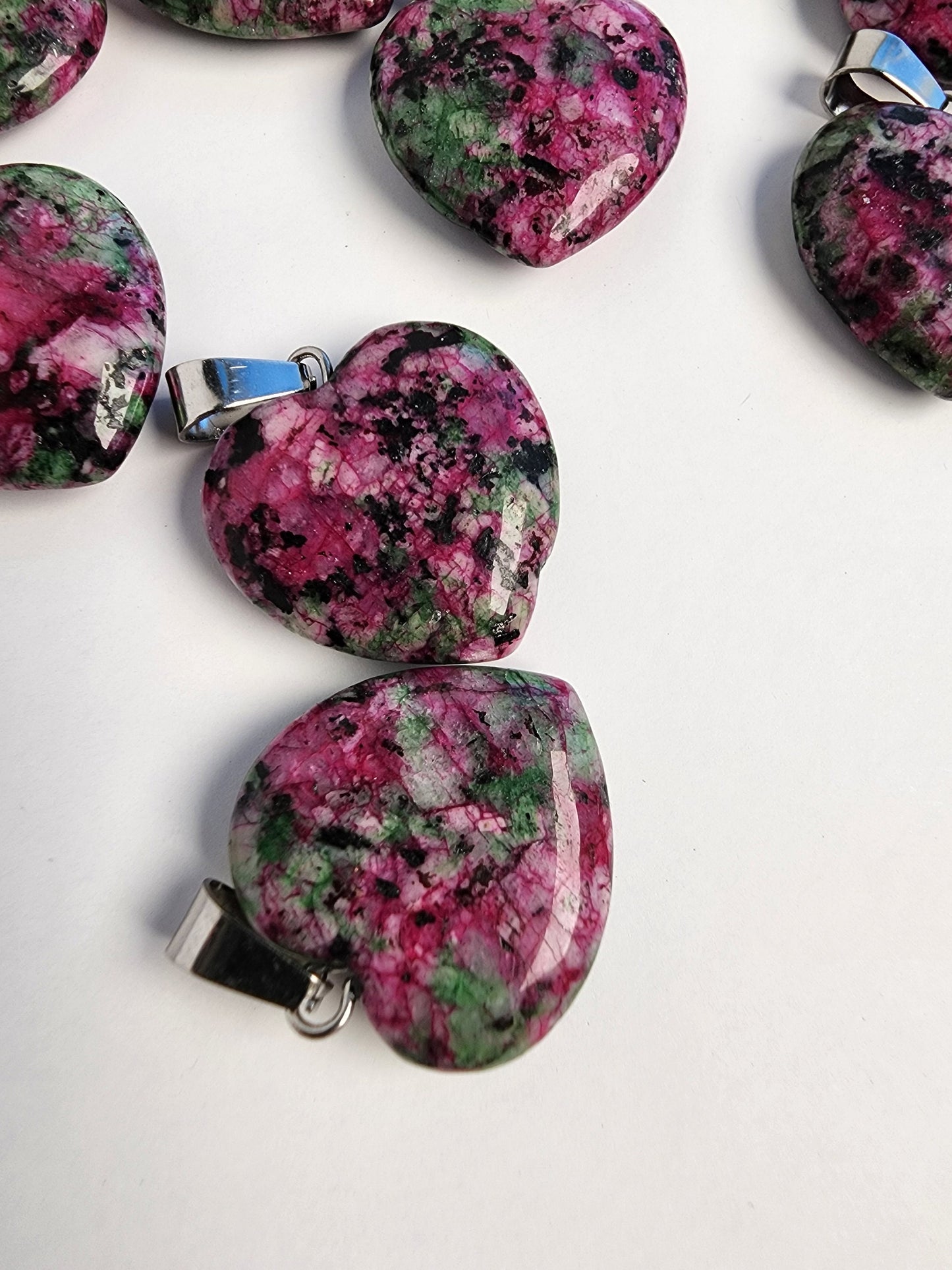 Ruby in Zoisite Heart Pendant