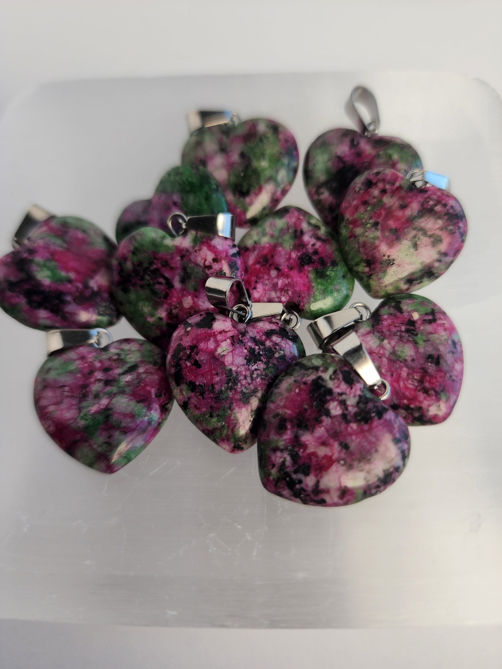 Ruby in Zoisite Heart Pendant