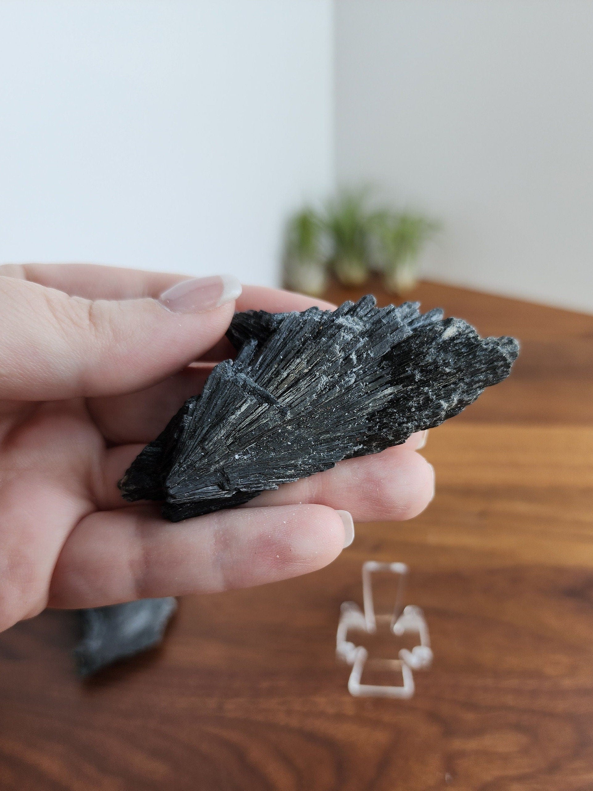 Black Kyanite Specimen | Raw Flashy Kyanite Shard | Natural Black Crystal | Collector's Crystals | Intuitively Chosen