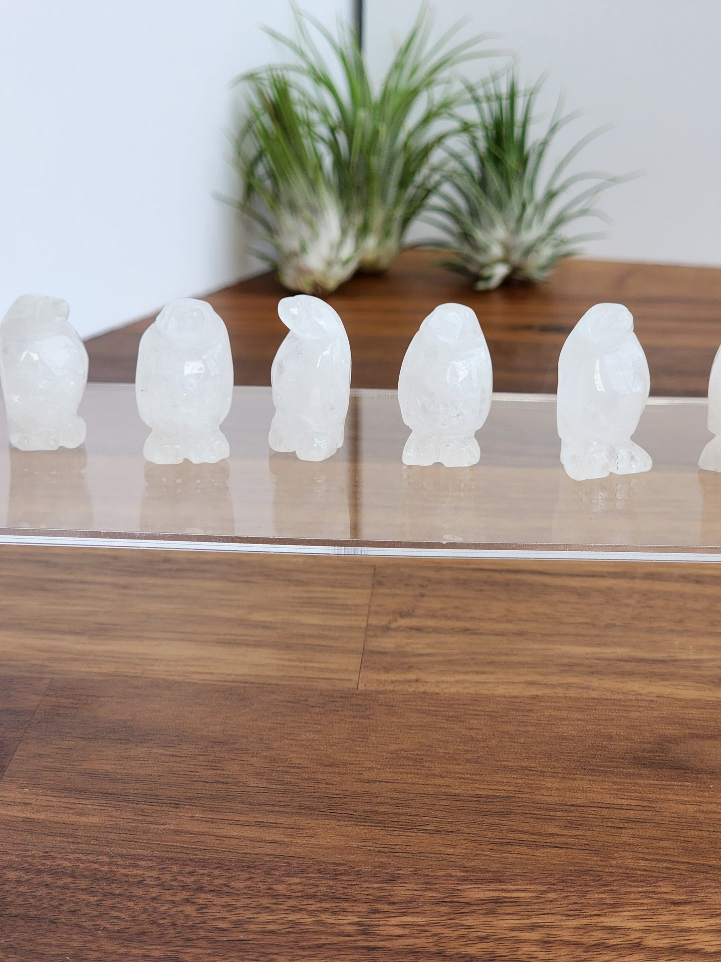 Mini Crystal Penguin | Clear Quartz Soulmate Gifts | Small White Winter Home Decor