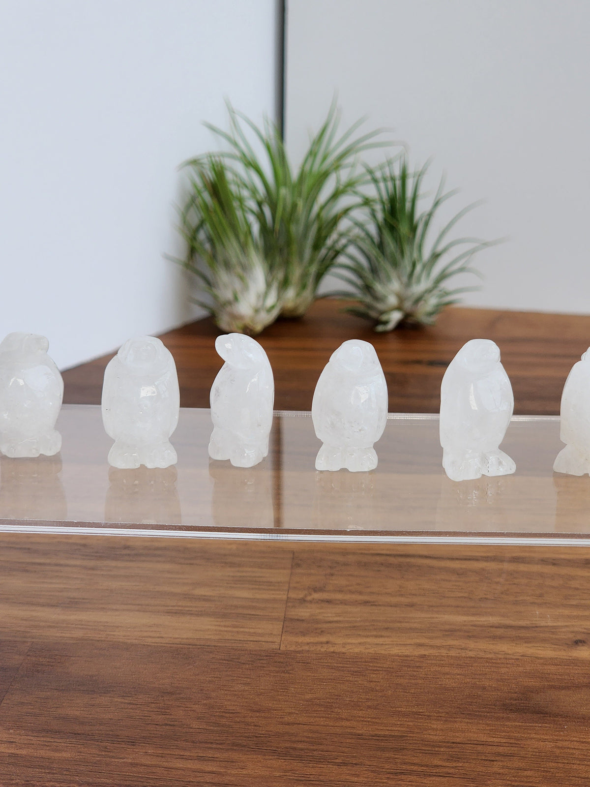 Mini Crystal Penguin | Clear Quartz Soulmate Gifts | Small White Winter Home Decor