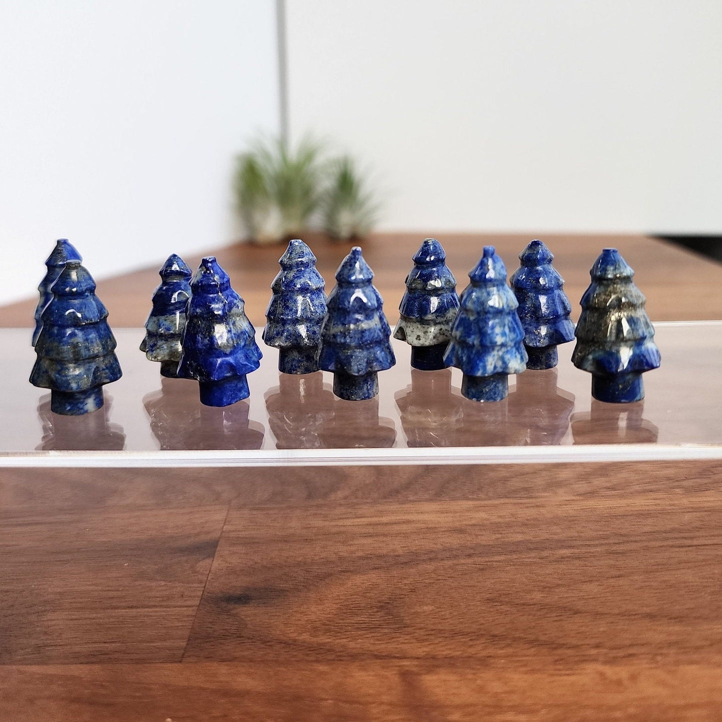 Mini Tree Lapis Lazuli Crystal: Winter Village Inspired - Natural Stone, Spiritual Decor, Home Accent