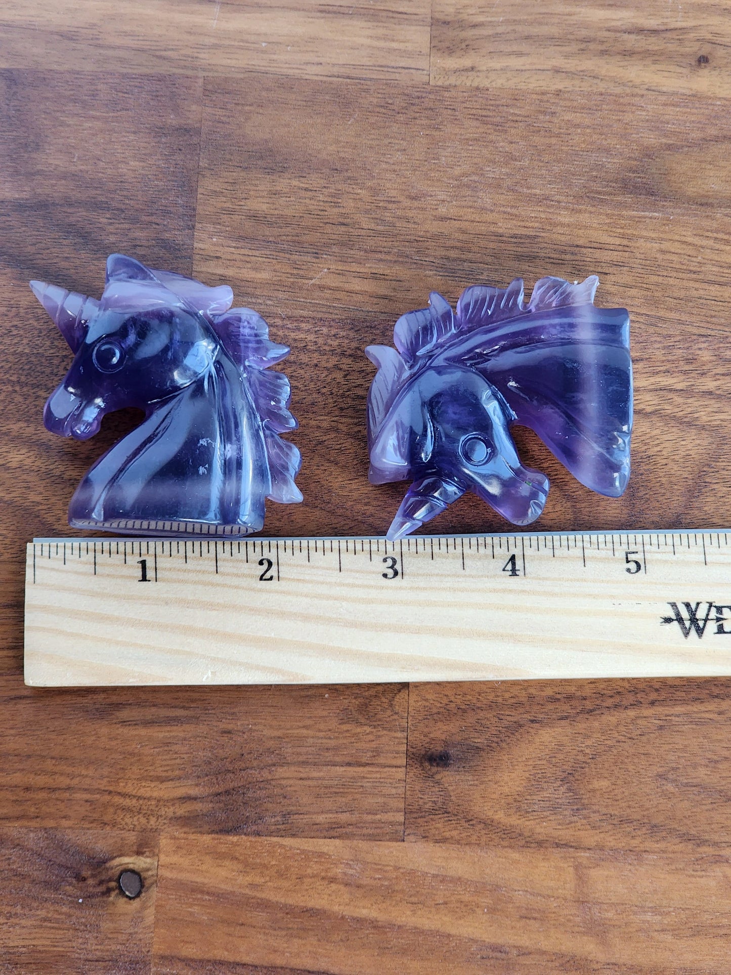 Fluorite Unicorn Crystal | Rainbow Fluorite Carving | Transparent Banded Horse with Point | Intuitively Chosen