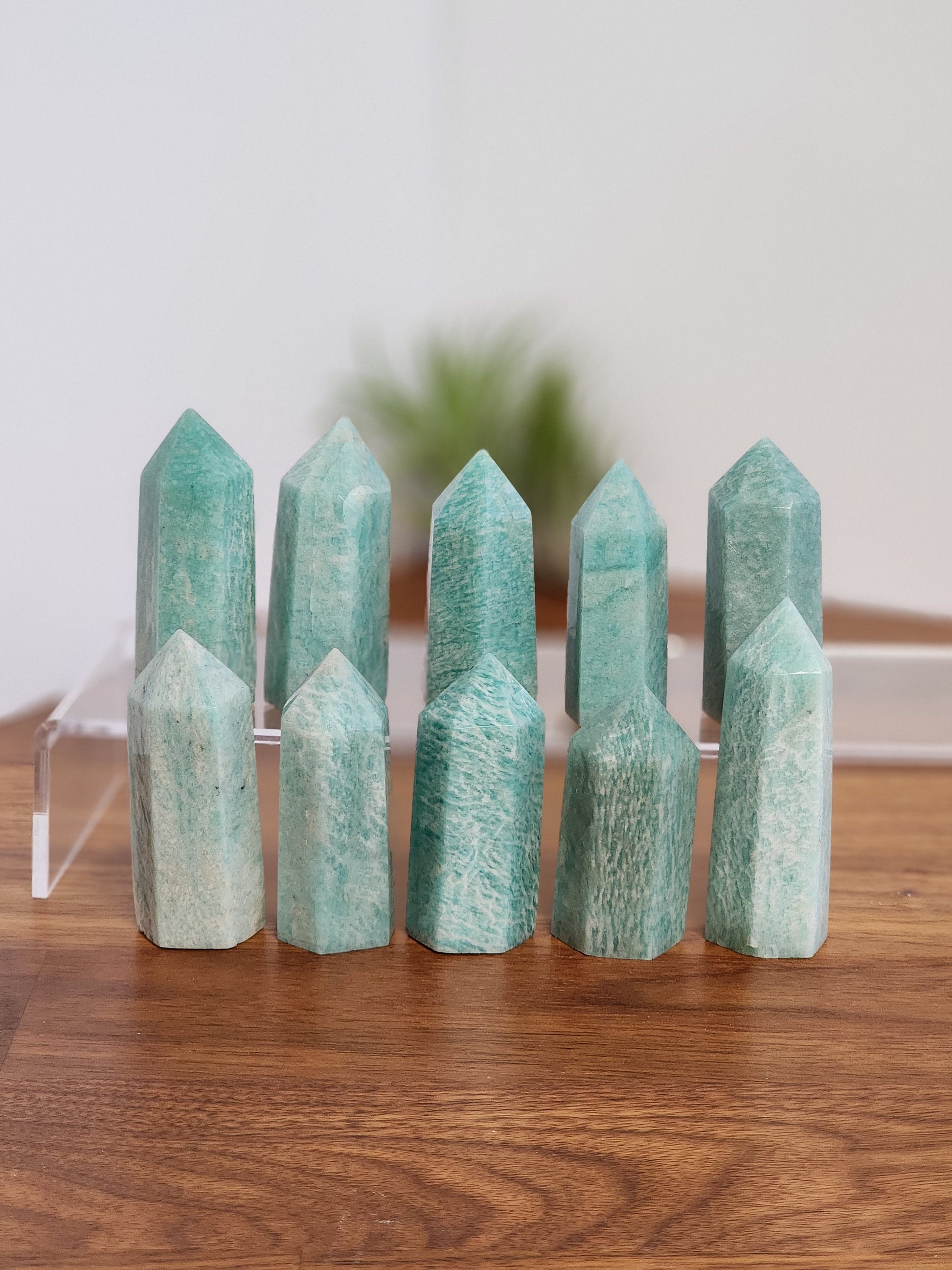 Teal Blue Amazonite Mini Points | Coastal Vibes Crystal Tower | Sun and Sea Decor | Ocean Bathroom & Mermaid Love | Intuitively Chosen