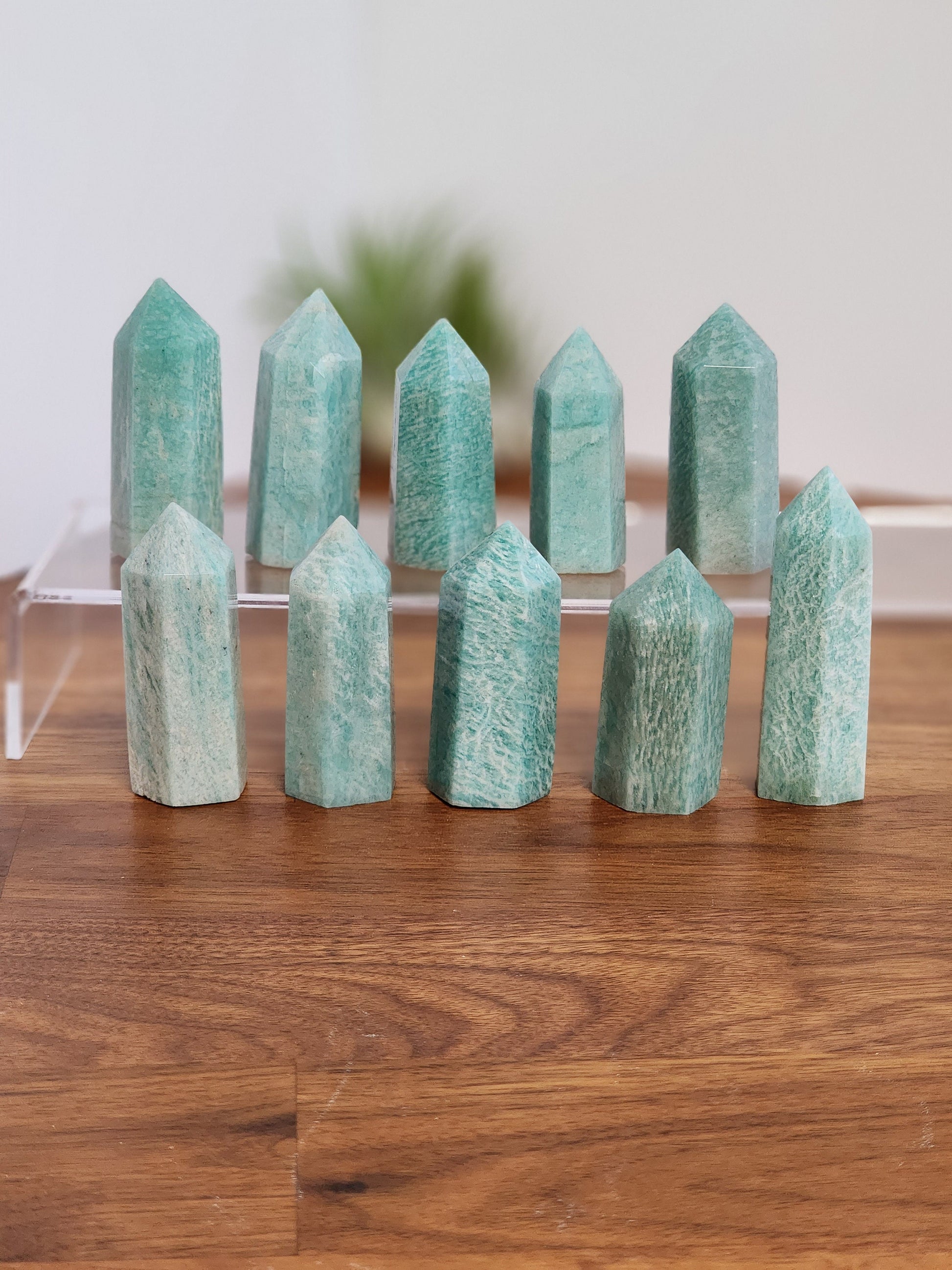 Teal Blue Amazonite Mini Points | Coastal Vibes Crystal Tower | Sun and Sea Decor | Ocean Bathroom & Mermaid Love | Intuitively Chosen