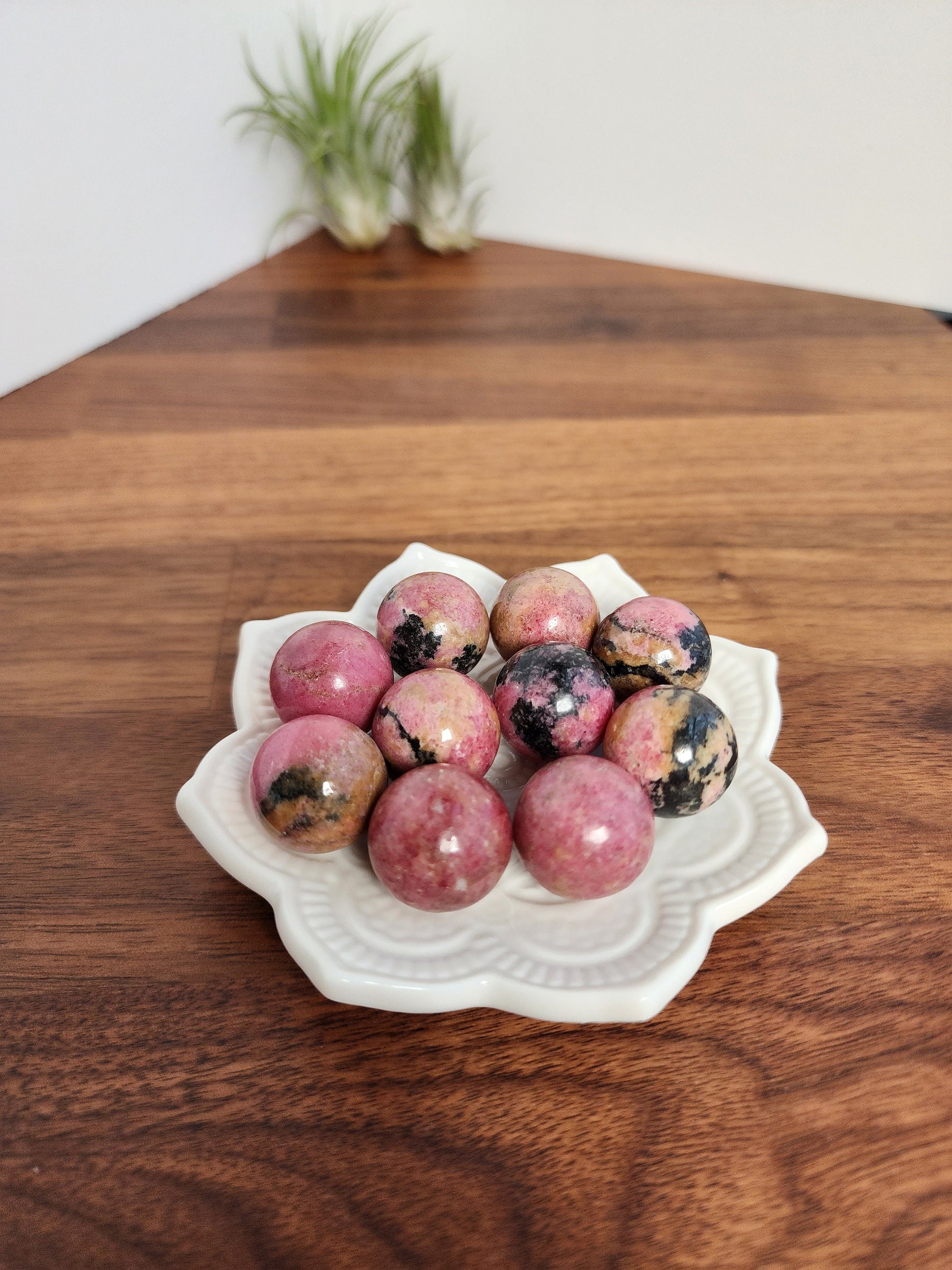 Pink Rhodonite Mini Sphere | Pink Crystal Ball | Small Sphere Collections | Intuitively Chosen