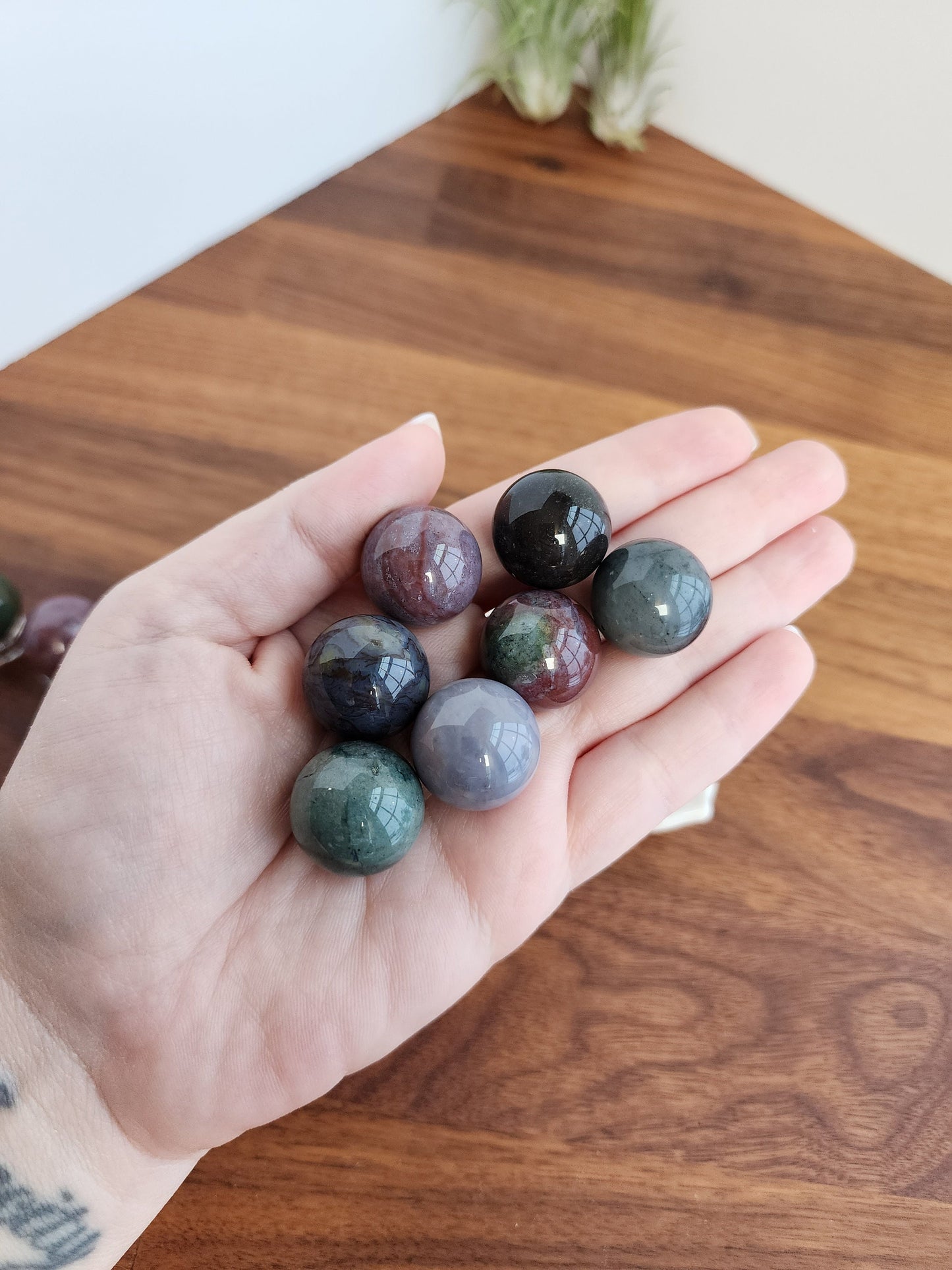 Ocean Jasper Mini Sphere | Purple, Green, Red Crystals | Small Sphere Collections | Girly Crystal Ball | Intuitively Chosen