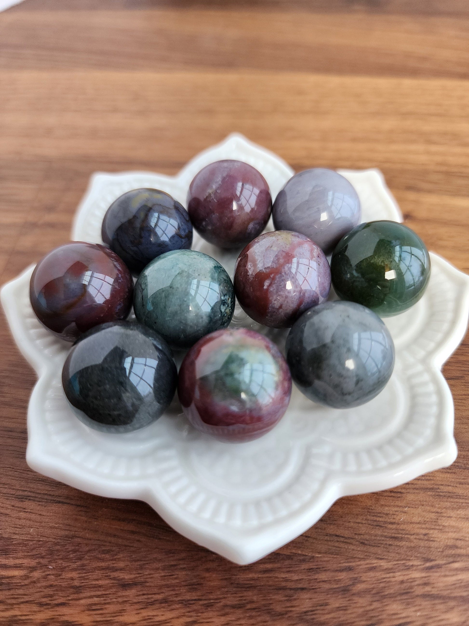 Ocean Jasper Mini Sphere | Purple, Green, Red Crystals | Small Sphere Collections | Girly Crystal Ball | Intuitively Chosen