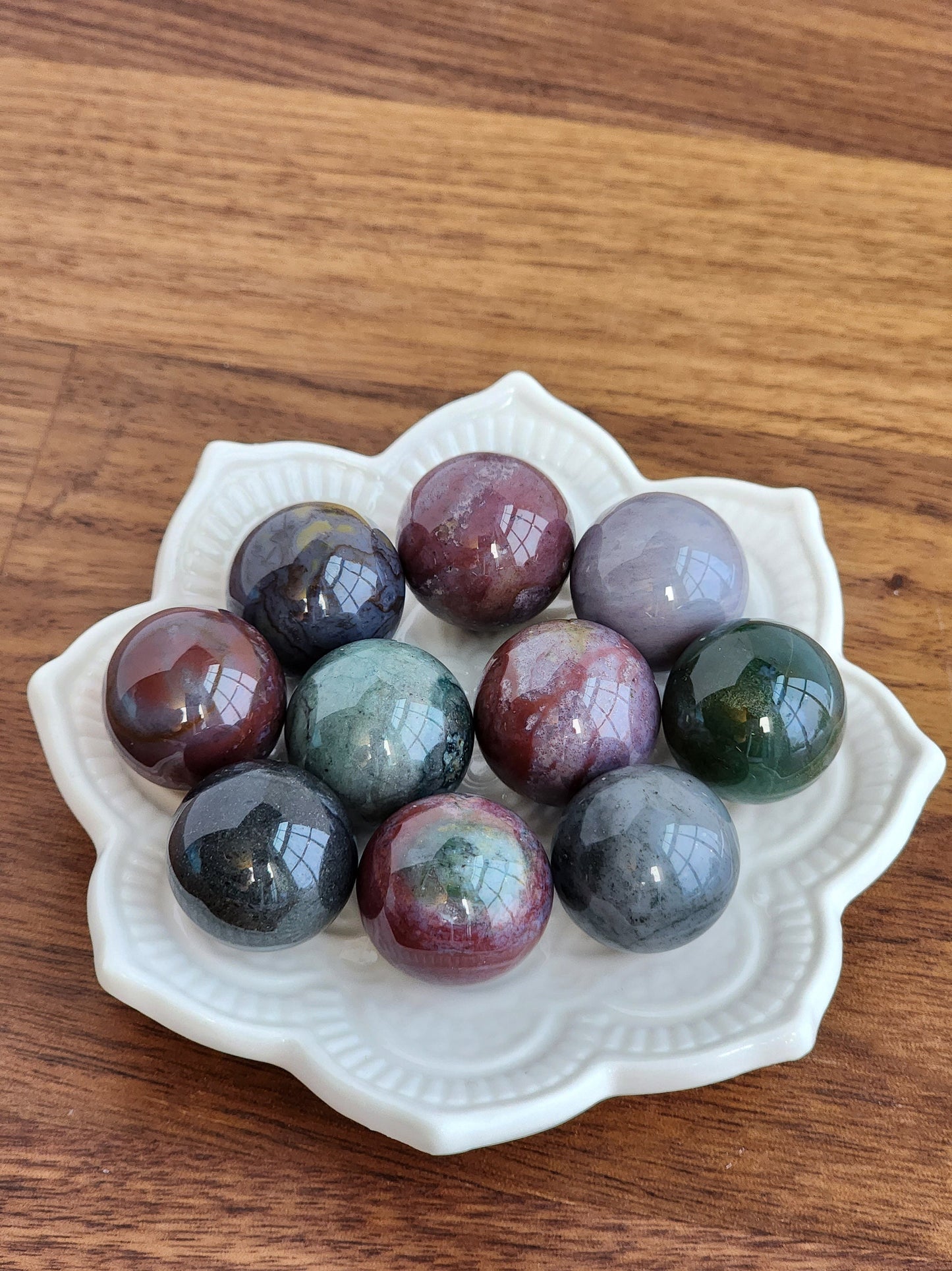 Ocean Jasper Mini Sphere | Purple, Green, Red Crystals | Small Sphere Collections | Girly Crystal Ball | Intuitively Chosen