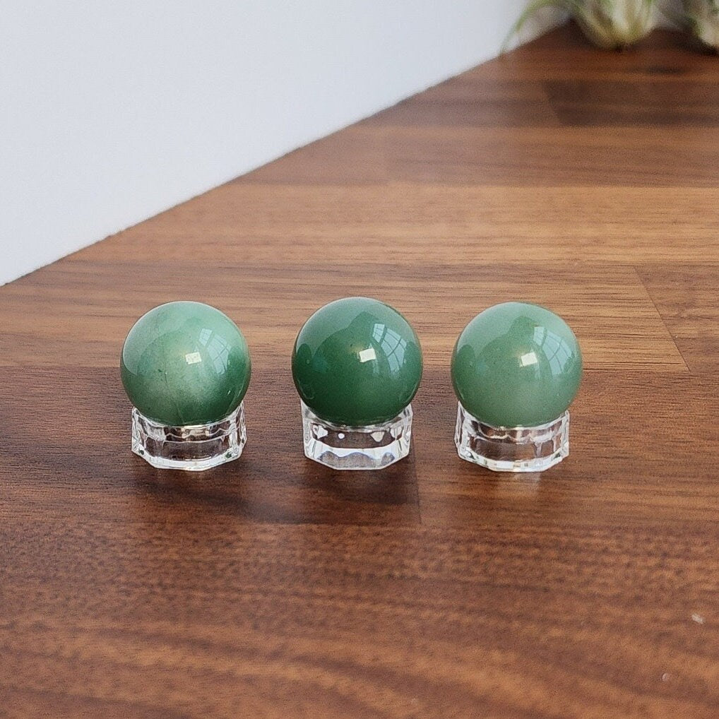 Green Aventurine Mini Sphere | Green Crystal Ball | Small Sphere Collections | Small Green Crystals | Intuitively Chosen