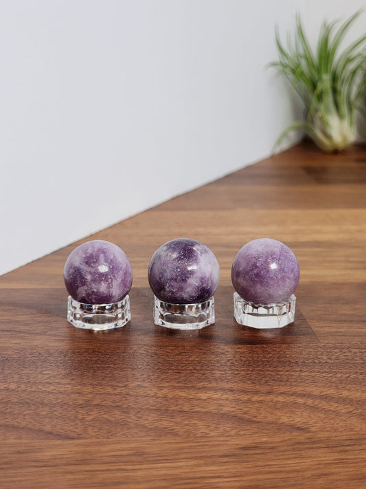 Lepidolite Mini Sphere | Purple Crystal Ball | Small Sphere Collection | Natural Purple Crystal | Intuitively Chosen