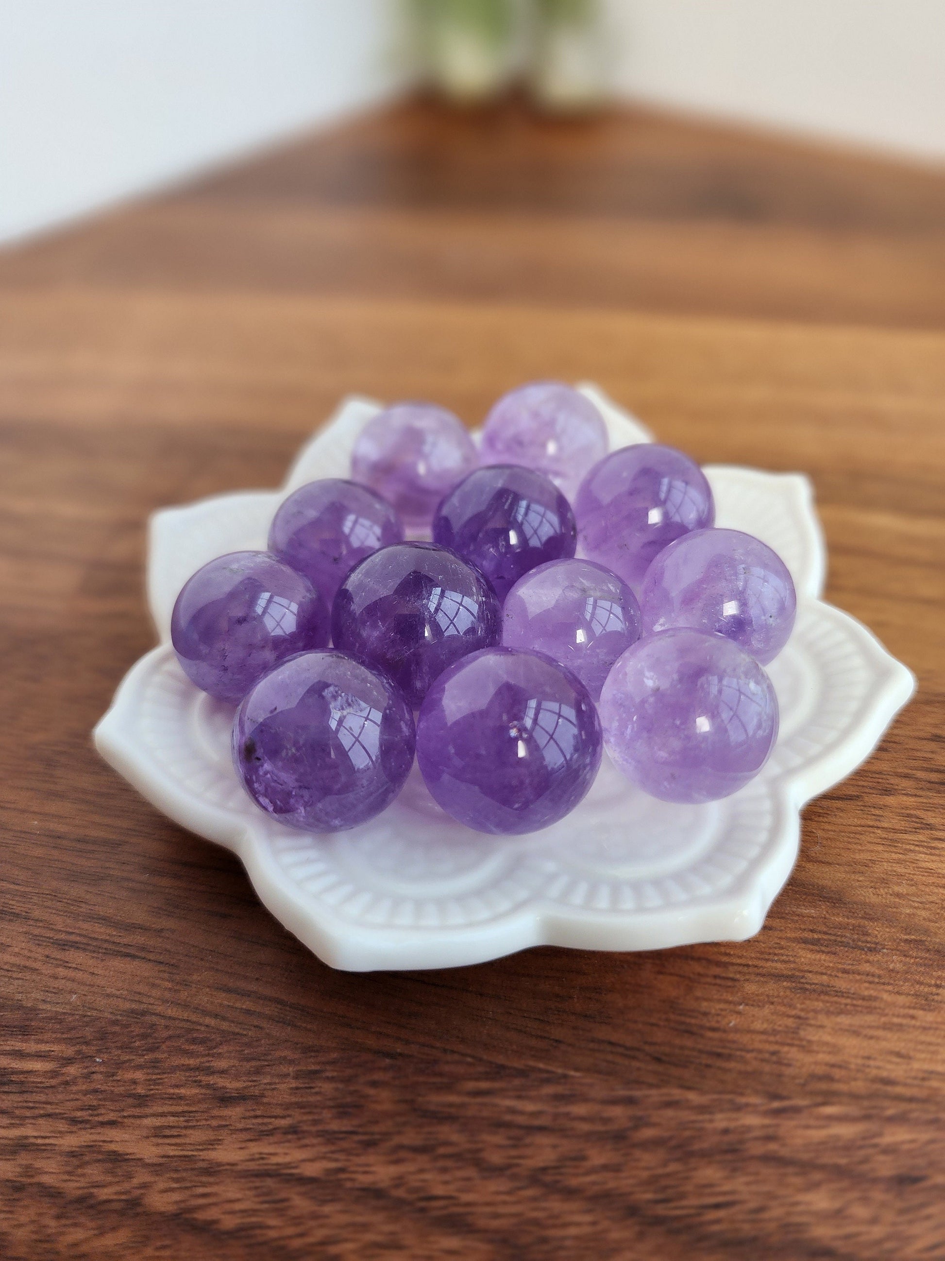 Mini Amethyst Sphere | 20MM | Sparkling Purple Crystal Ball | Small Gem Collection | Intuitively Chosen