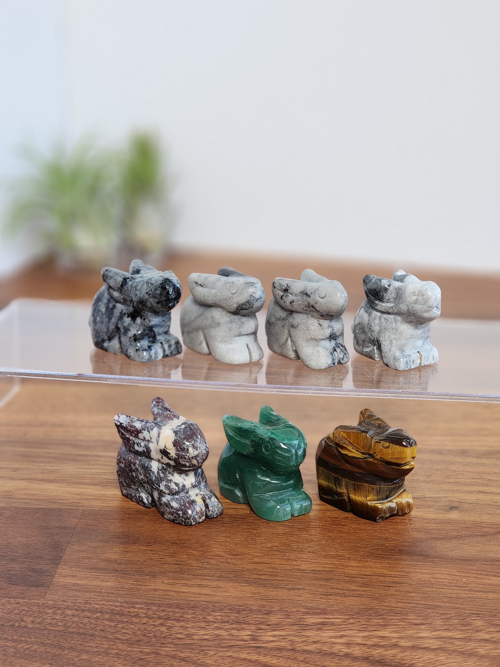 Laying Down Bunny | Smaller Crystal Rabbits | | Lucky Rabbit | Several Materials | Intuitively Chosen