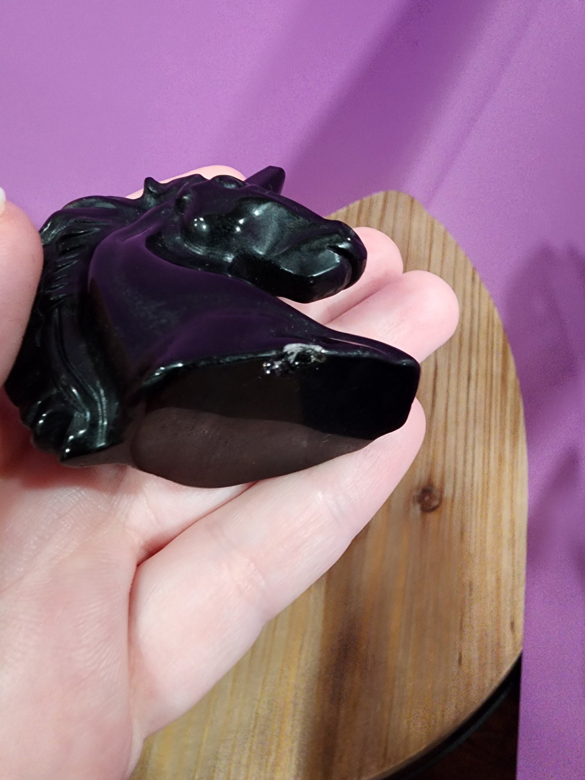 MISFIT | Obsidian Unicorn Crystal | Black Obsidian Carving | Stallion Horse with Point | Choose Your Crystal!