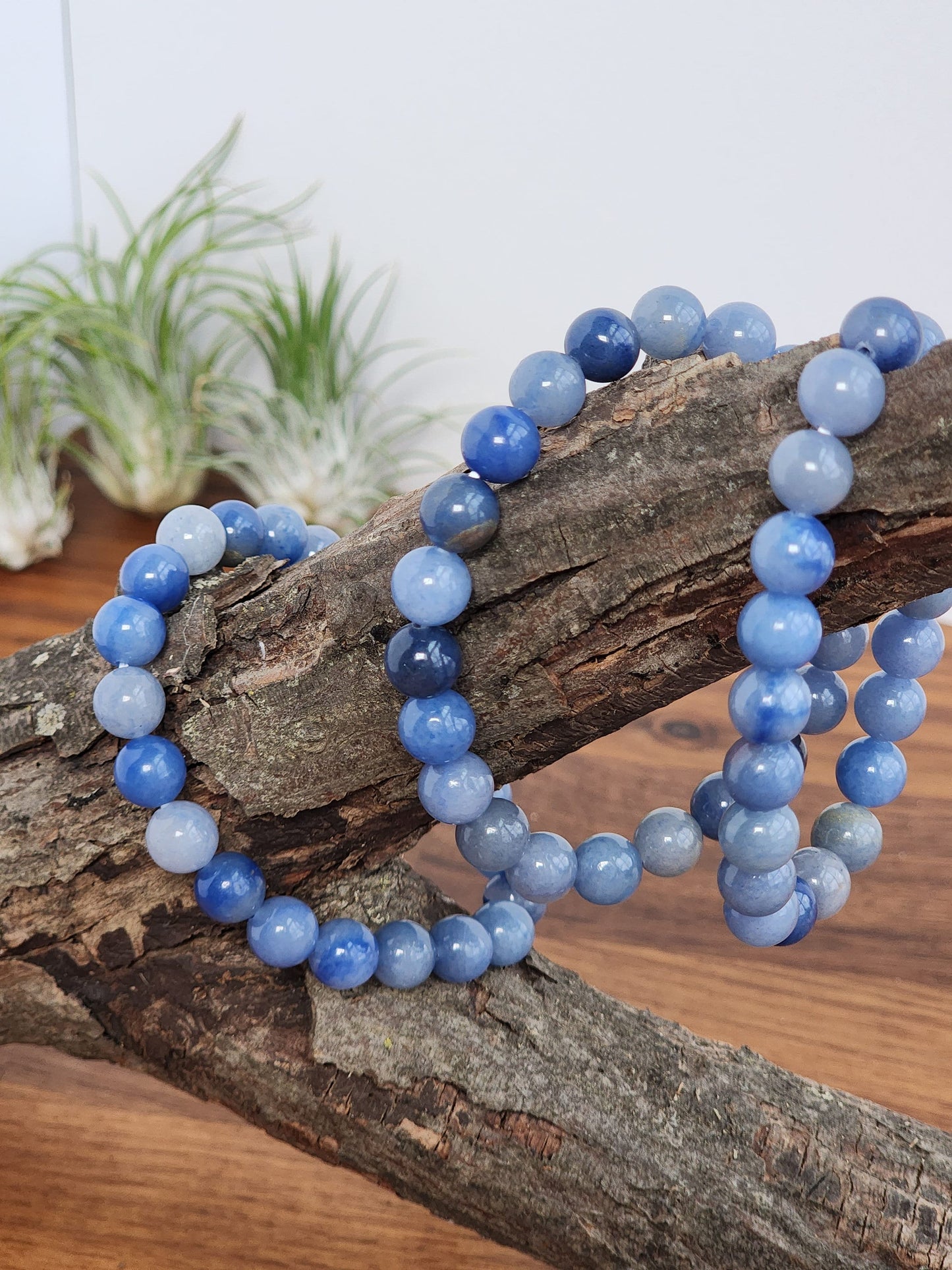 Blue Aventurine Bracelet | 8MM Crystal Beads | Light Baby Blue to Deep Navy | Winter Wonderland Crystal Confetti Mix Add On | Holiday Gift