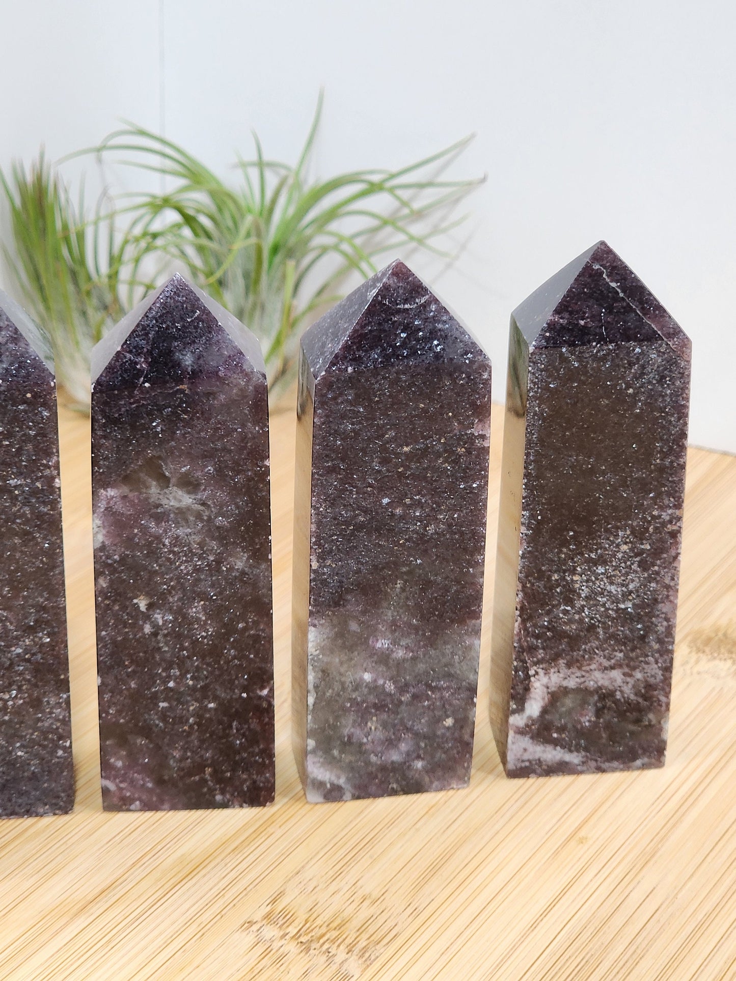 Unicorn Stone Towers | Lepidolite, Smokey Quartz, Tourmaline | Purple Mica Crystal Points | Intuitively Chosen