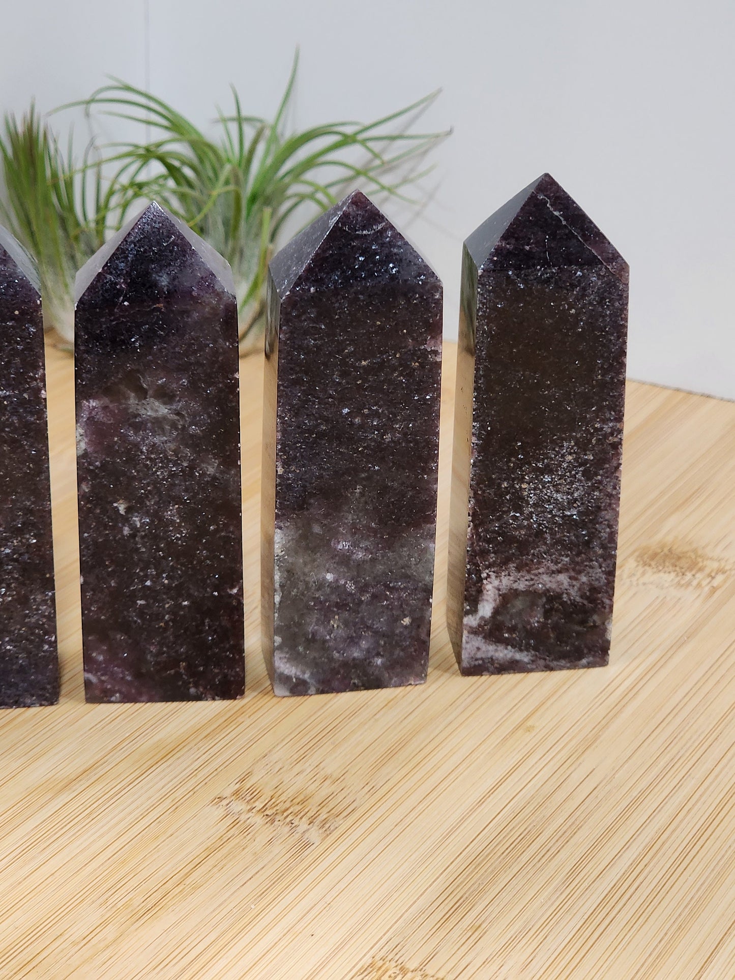 Unicorn Stone Towers | Lepidolite, Smokey Quartz, Tourmaline | Purple Mica Crystal Points | Intuitively Chosen