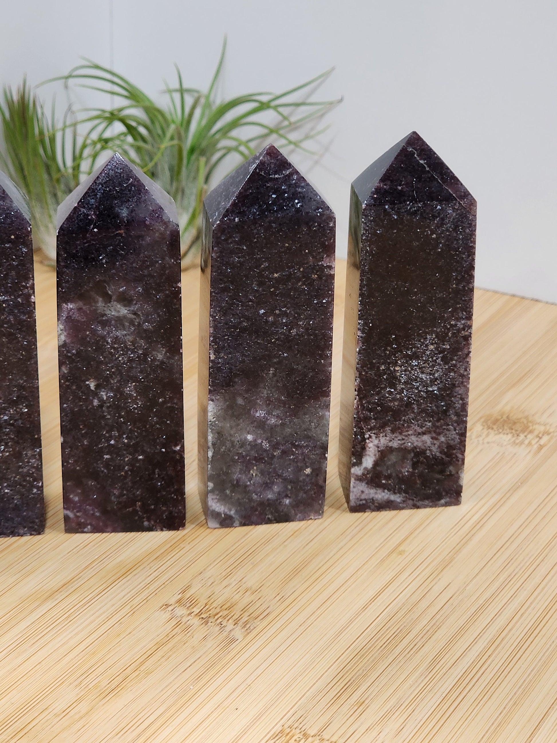 Unicorn Stone Towers | Lepidolite, Smokey Quartz, Tourmaline | Purple Mica Crystal Points | Intuitively Chosen