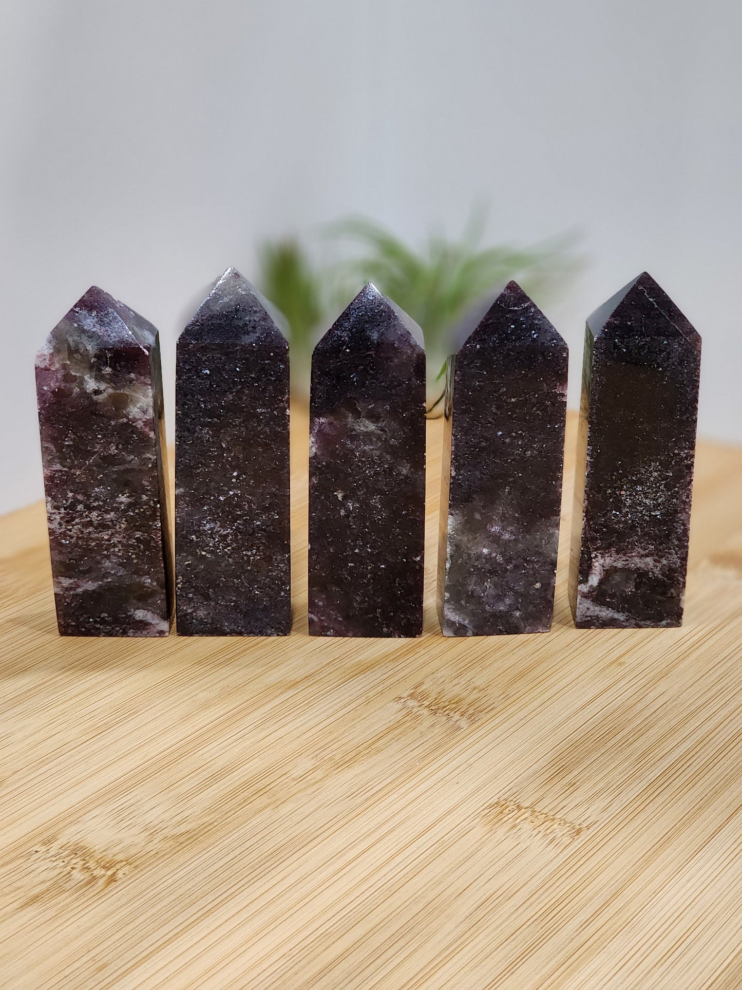 Unicorn Stone Towers | Lepidolite, Smokey Quartz, Tourmaline | Purple Mica Crystal Points | Intuitively Chosen