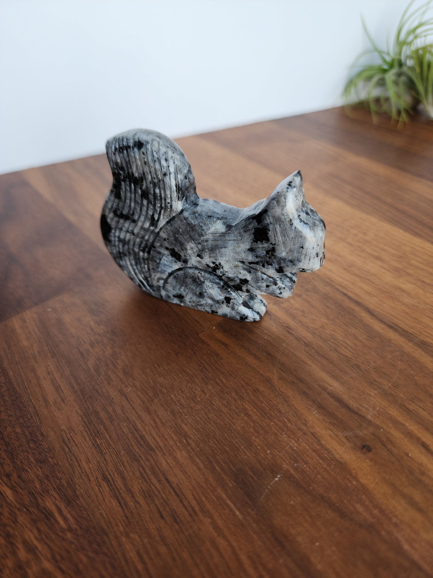 Larvakite Squirrel | Crystal Animals | Gray, Silver, Flashy Crystal Fall Critter | Standing Carving | Only 1 Available!