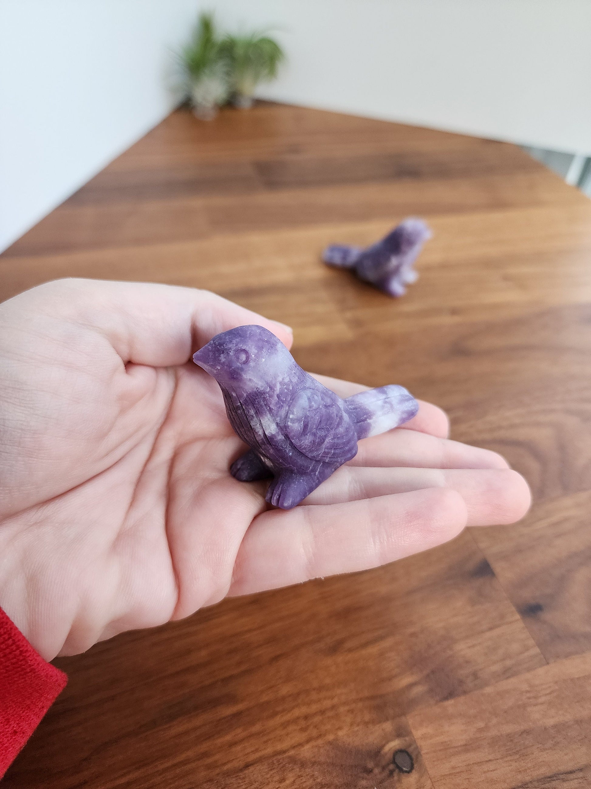 Lepidolite Birds | Purple Crystal Bird Carving | Sparkle | Adorable Animal Crystals | Lilac to Deep Purple | Inutitively Chosen