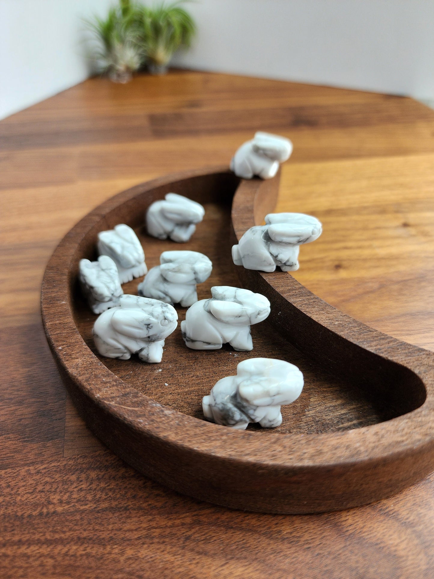 Mini Howlite Rabbits | Cute Crystal Bunny | White & Gray Howlite Hare | Extra Mini Crystal Zoo | Intuitively Chosen