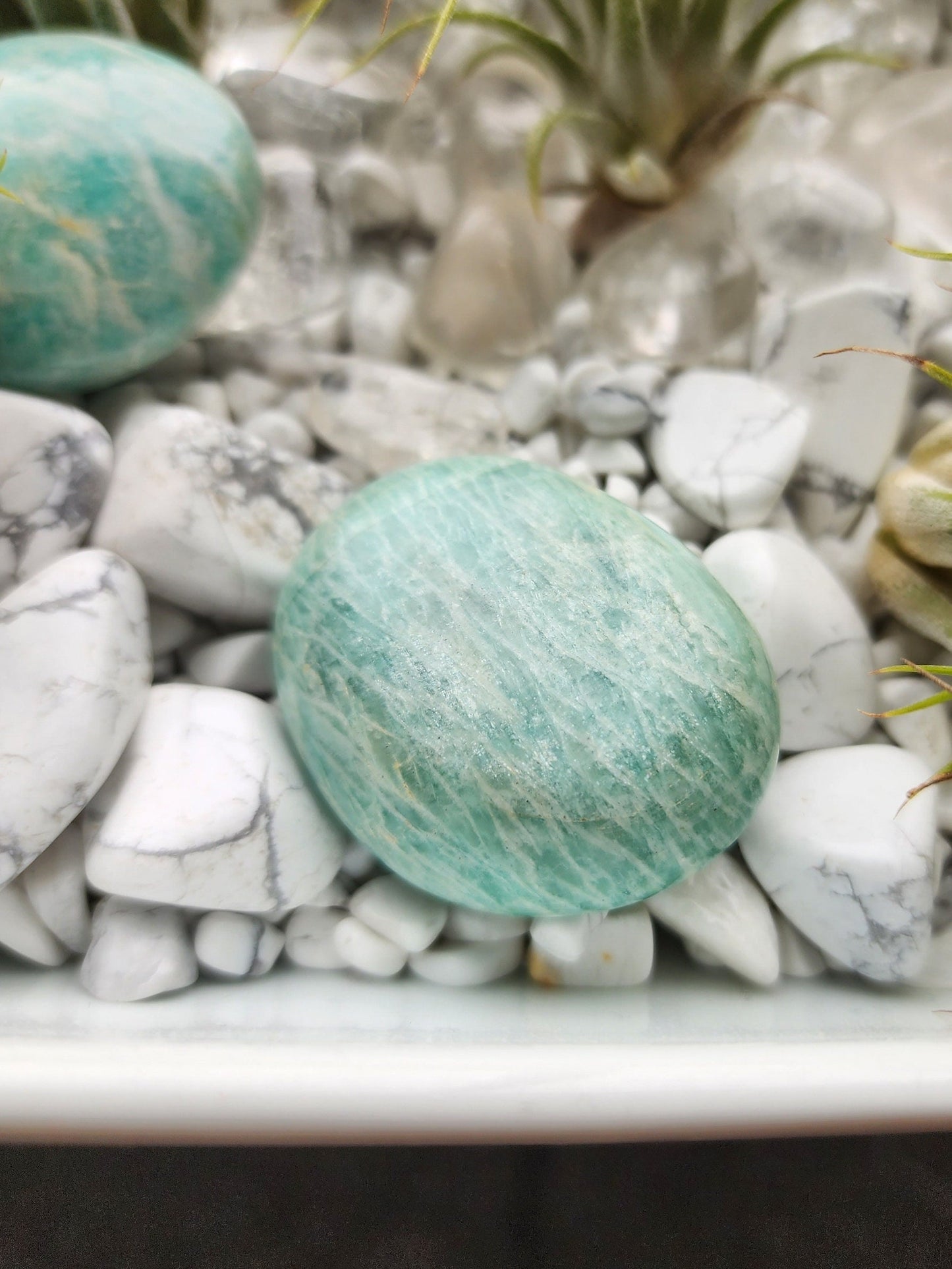 Amazonite Palm Stones | Mini Palms | Flashy Blue Green Microcline Feldspar | Intuitively Chosen