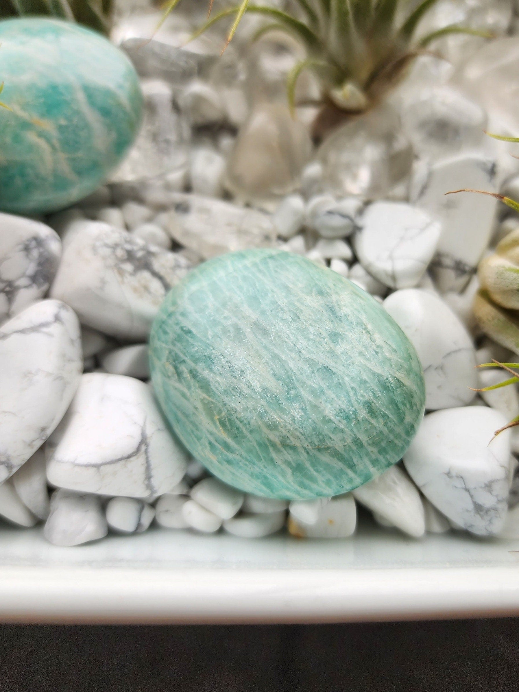 Amazonite Palm Stones | Mini Palms | Flashy Blue Green Microcline Feldspar | Intuitively Chosen