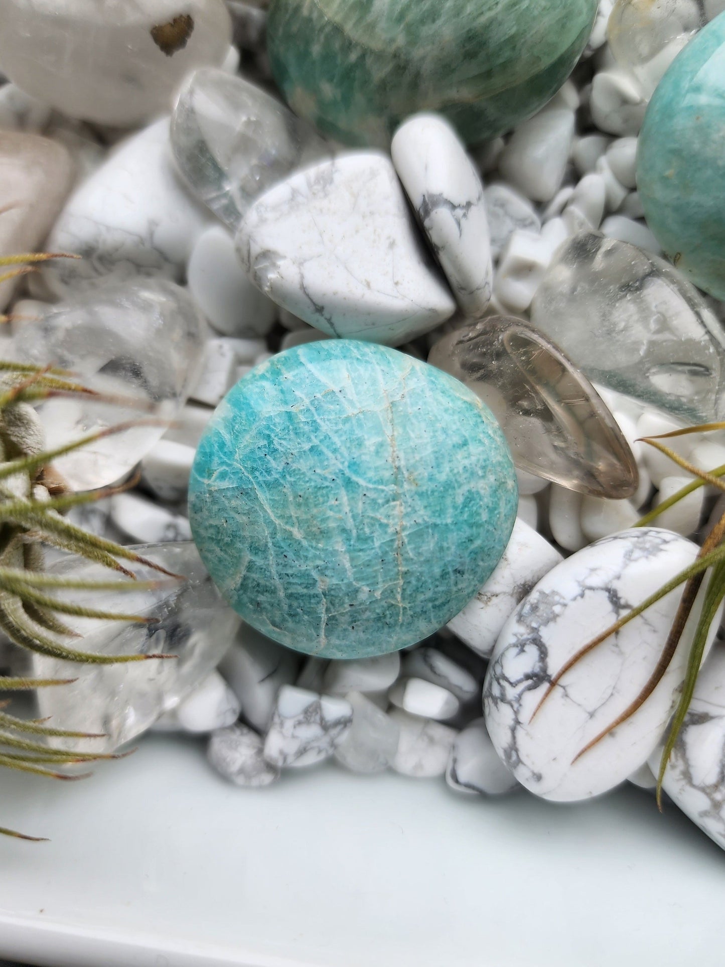 Amazonite Palm Stones | Mini Palms | Flashy Blue Green Microcline Feldspar | Intuitively Chosen
