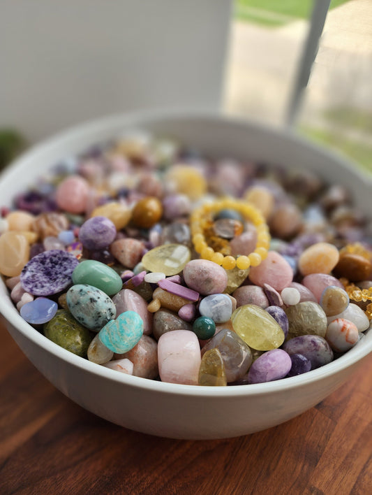 Spring Crystal Confetti | Cottagecore Muted Pastels | Vernal Equinox, Balance, Fertility & Rebirth Mix | Bracelets, Worry Stones, Tumbles