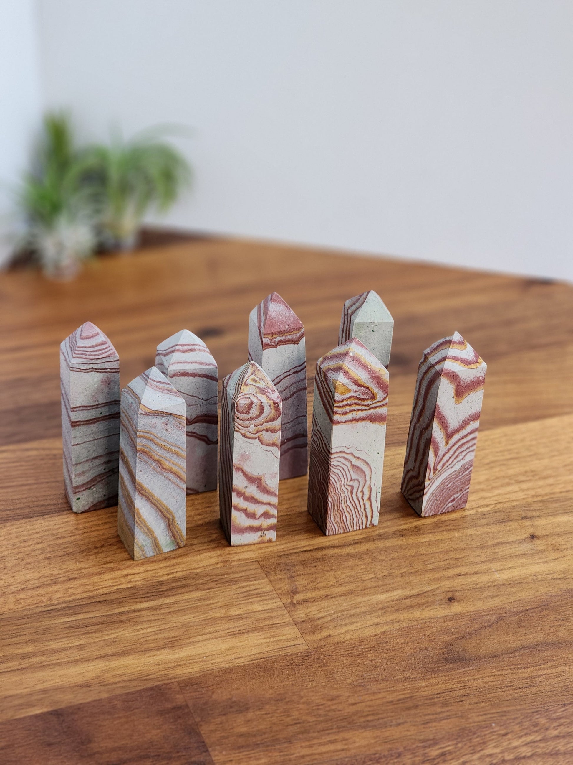 Rainbow Rhyolite | Wonderstone Towers | Candy Hickorite Points | Matte | Unique Collector's Crystal | Intuitively Chosen