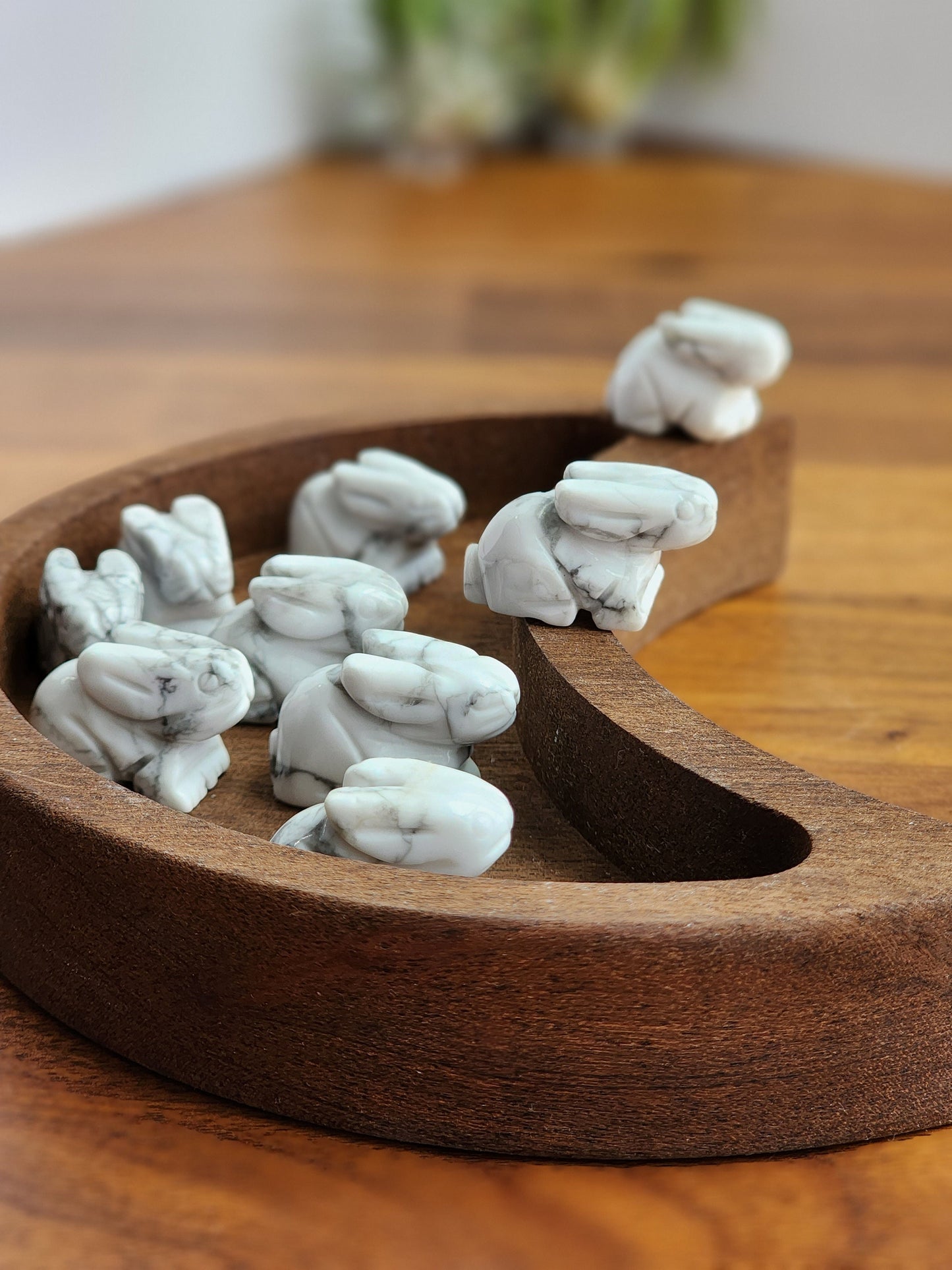Mini Howlite Rabbits | Cute Crystal Bunny | White & Gray Howlite Hare | Extra Mini Crystal Zoo | Intuitively Chosen