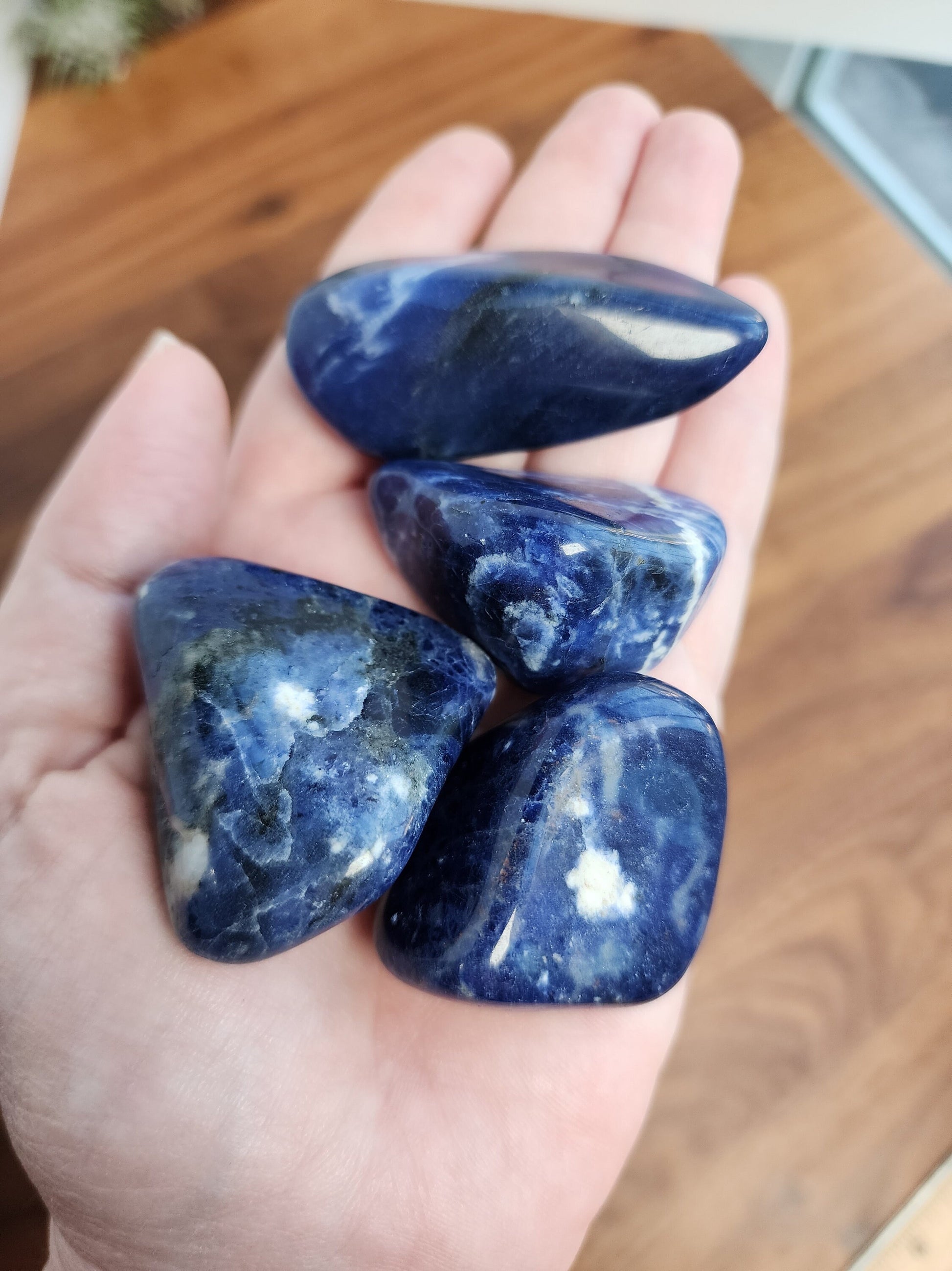 Sodalite Tumbles | Large | Mermaid Crystal Confetti Add On | Ocean Mix | Bright Royal Blue Tumble | Intuitively Chosen