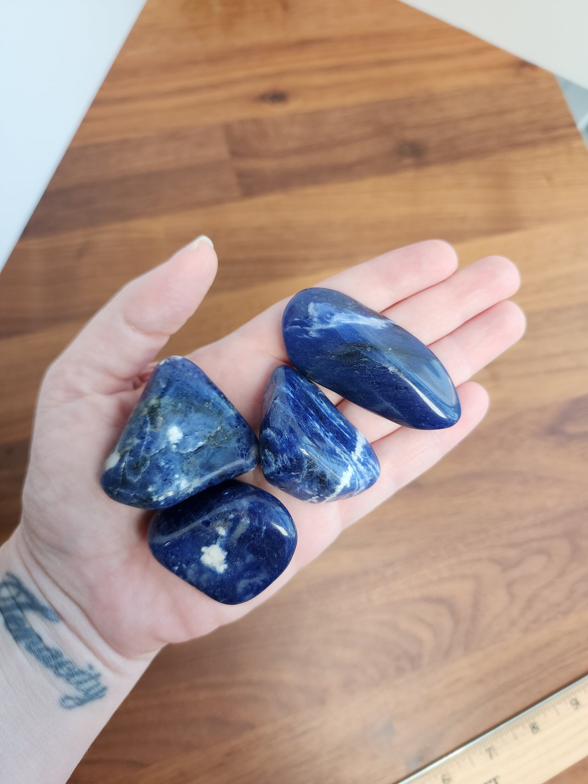 Sodalite Tumbles | Large | Mermaid Crystal Confetti Add On | Ocean Mix | Bright Royal Blue Tumble | Intuitively Chosen