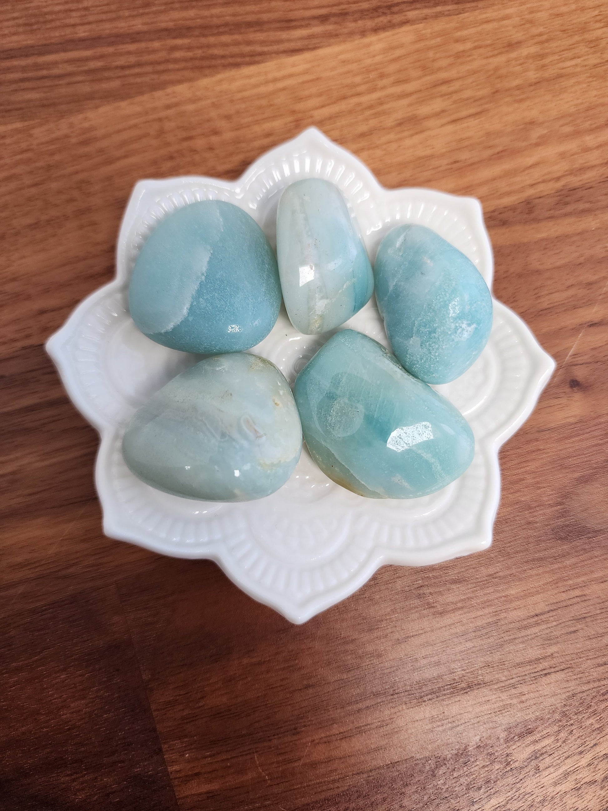 Amazonite Tumbles | Medium | Mermaid Crystal Confetti Add On | Ocean Beach Mix | Beachy Teal Blue Tumble | Intuitively Chosen
