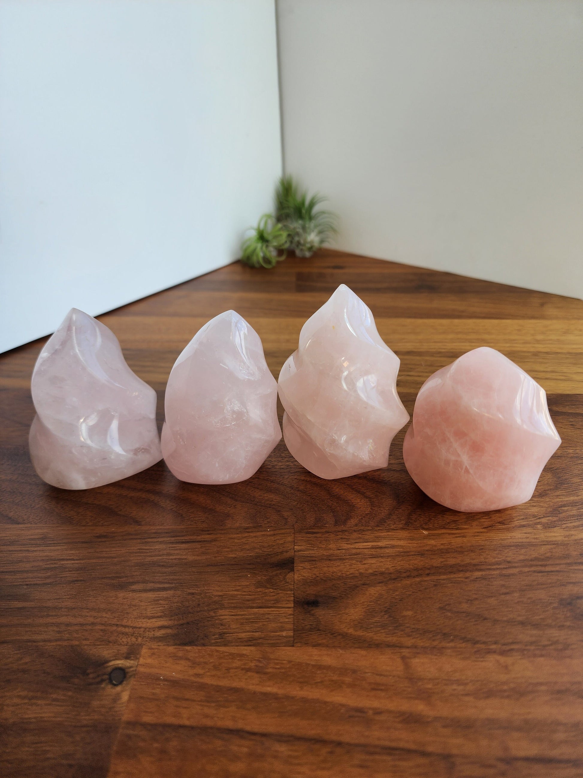 Rose Quartz Flames | Large Pink Crystal Flame | Gorgeous Show Pieces with Rainbows | Choose your own Crystals