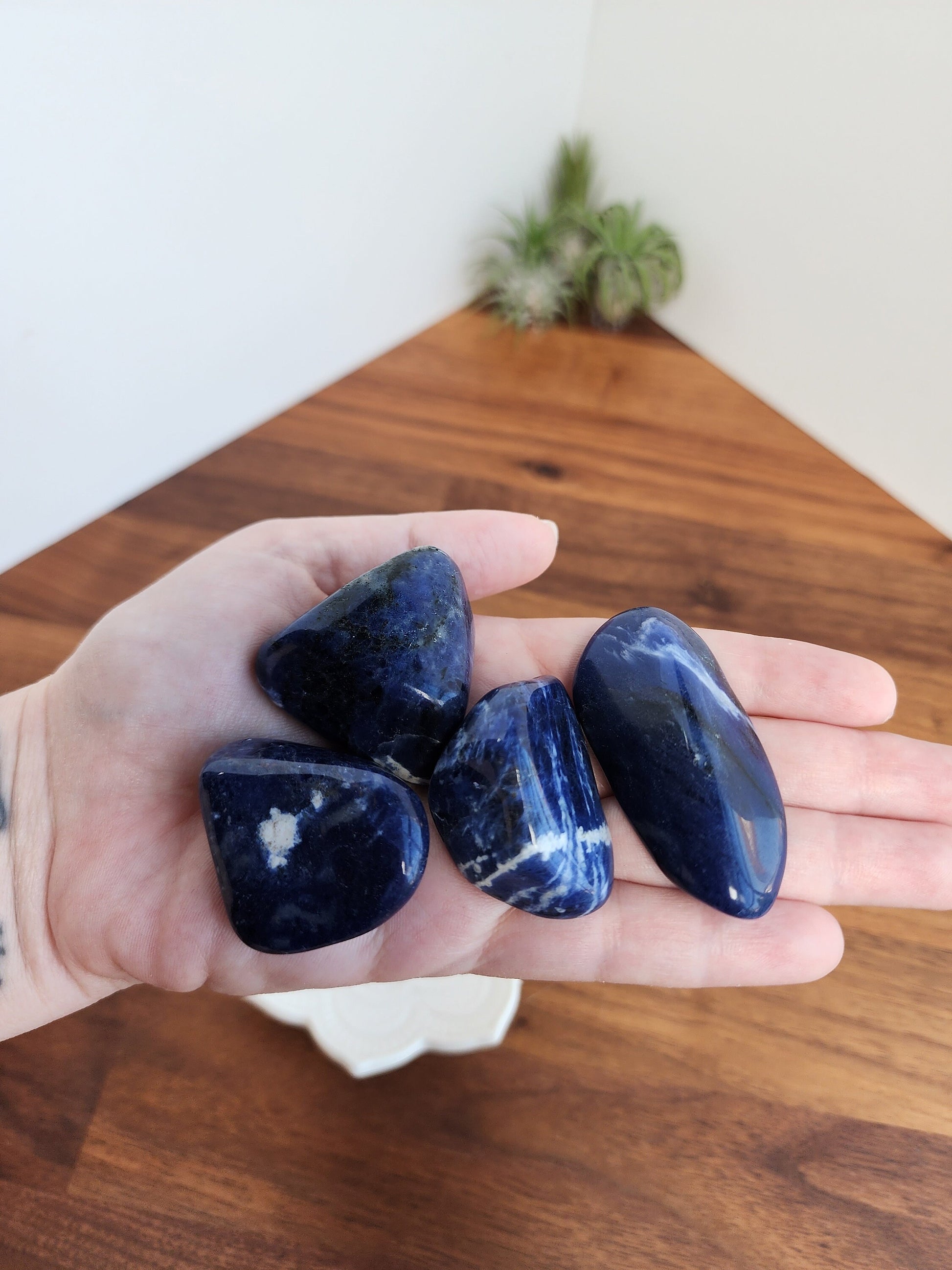 Sodalite Tumbles | Large | Mermaid Crystal Confetti Add On | Ocean Mix | Bright Royal Blue Tumble | Intuitively Chosen