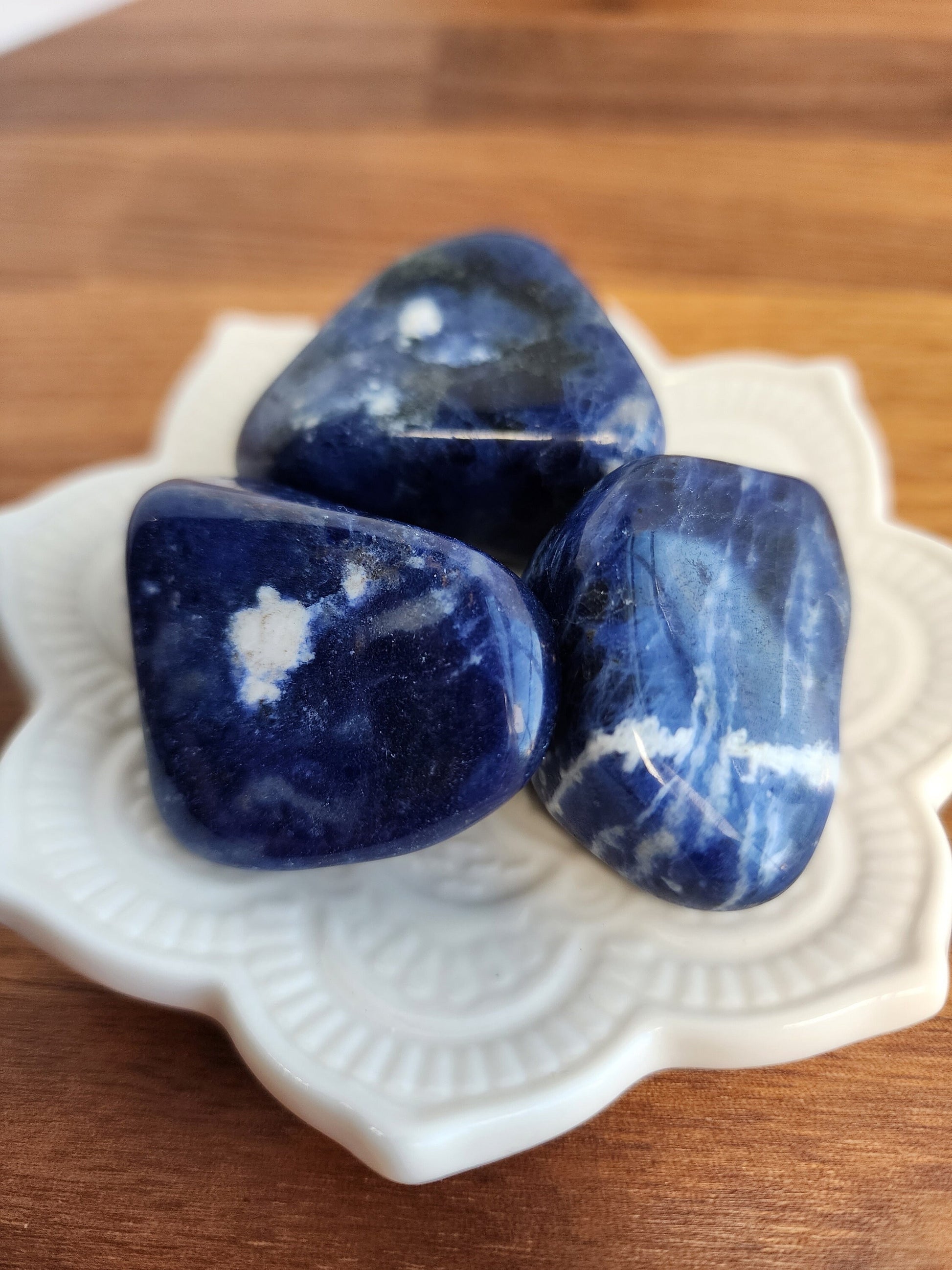 Sodalite Tumbles | Large | Mermaid Crystal Confetti Add On | Ocean Mix | Bright Royal Blue Tumble | Intuitively Chosen