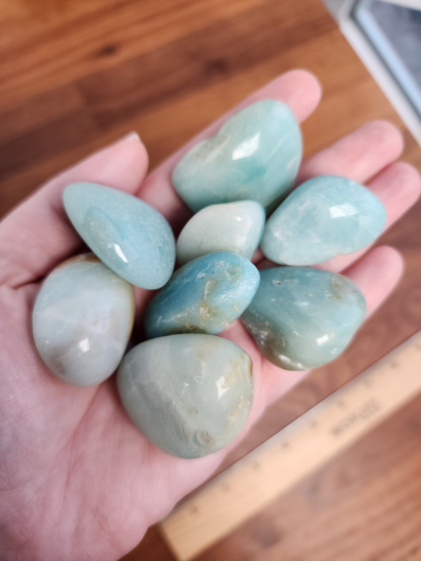 Amazonite Tumbles | Medium | Mermaid Crystal Confetti Add On | Ocean Beach Mix | Beachy Teal Blue Tumble | Intuitively Chosen