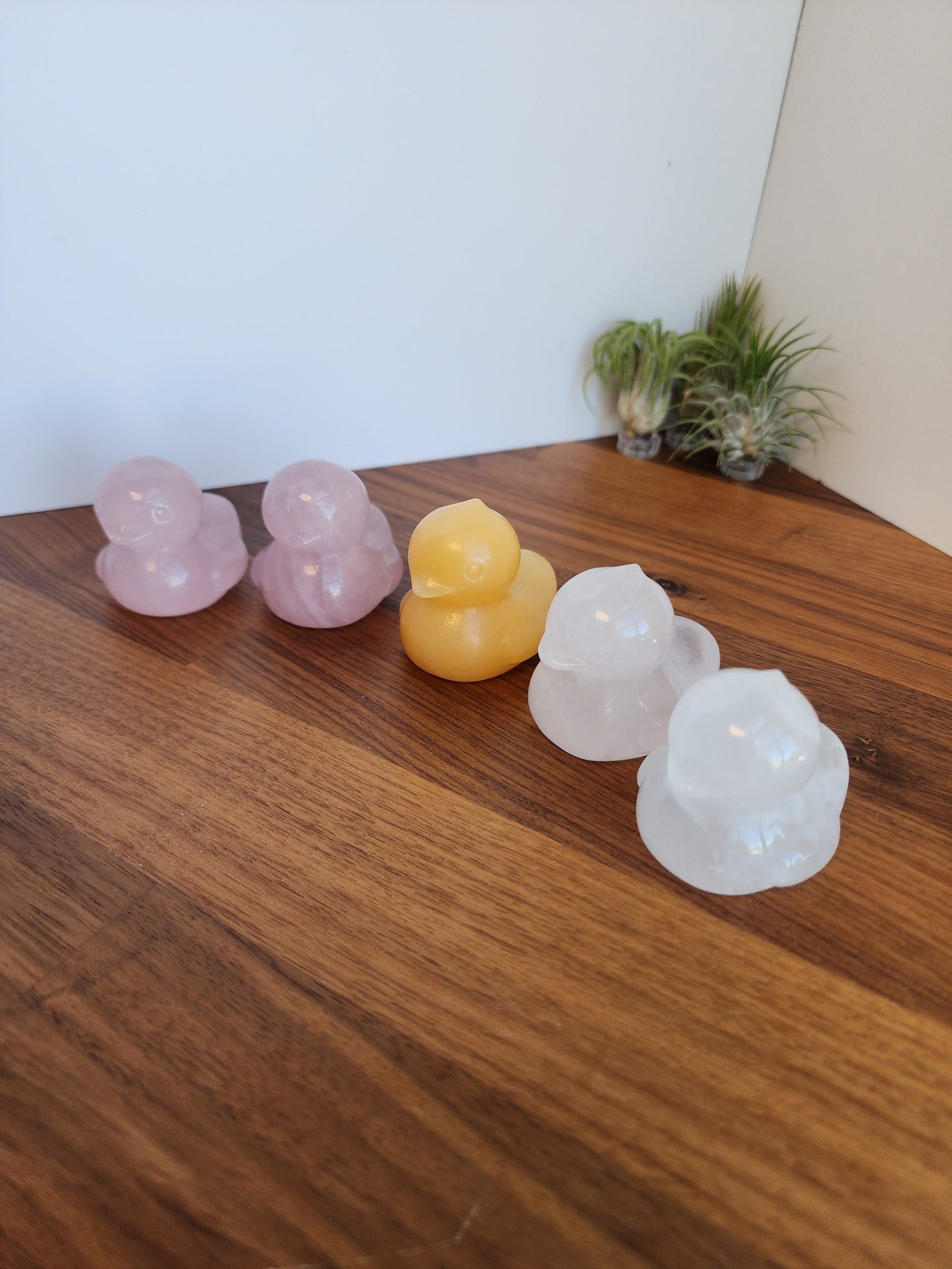 Crystal Ducks | Larger Duck Crystals | Orange Calcite (Yellow), Rose Quartz (Pink), Clear Quartz | Rubber Ducky | Choose Your Material