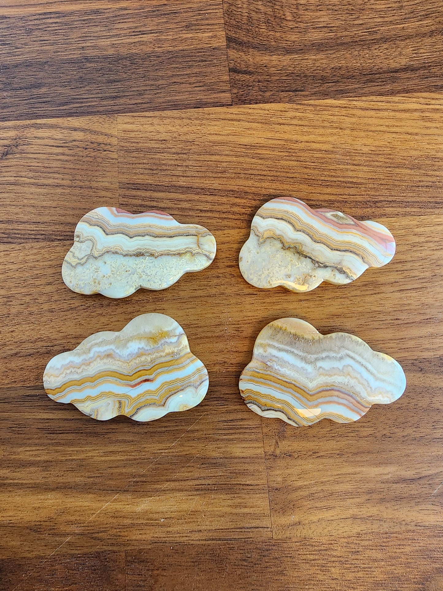 Crazy Lace Clouds | Mexico Agate Clouds with Yellow, Cream, Blue, and Peach Banding | Some Bright Pink | | Choose Your Crystal