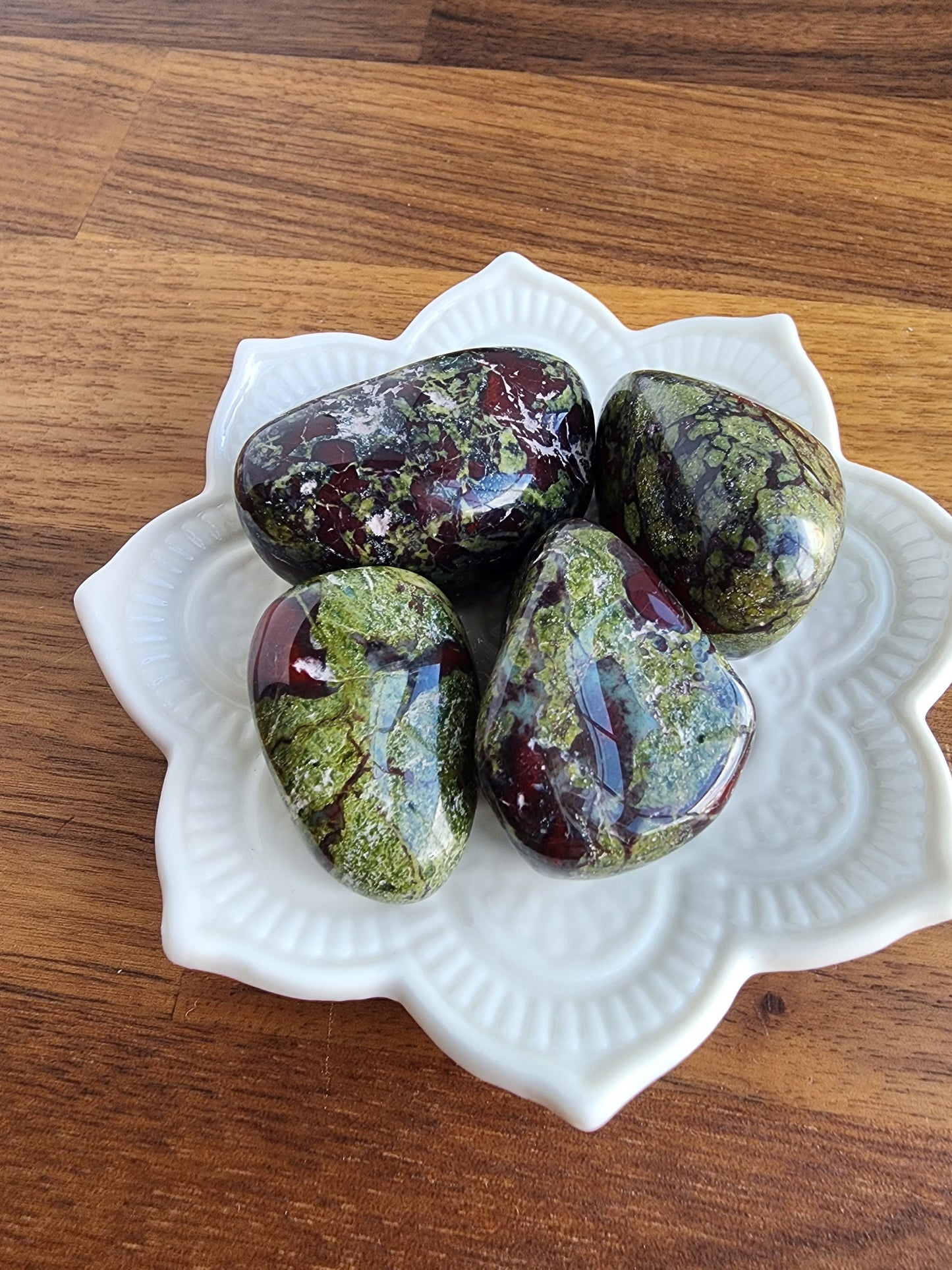Dragon's Blood Tumbles | Medium | Lucky Girl Syndrome Mix | Crystal Confetti Add On | Epidote Green & Burgundy Crystals | Intuitively Chosen
