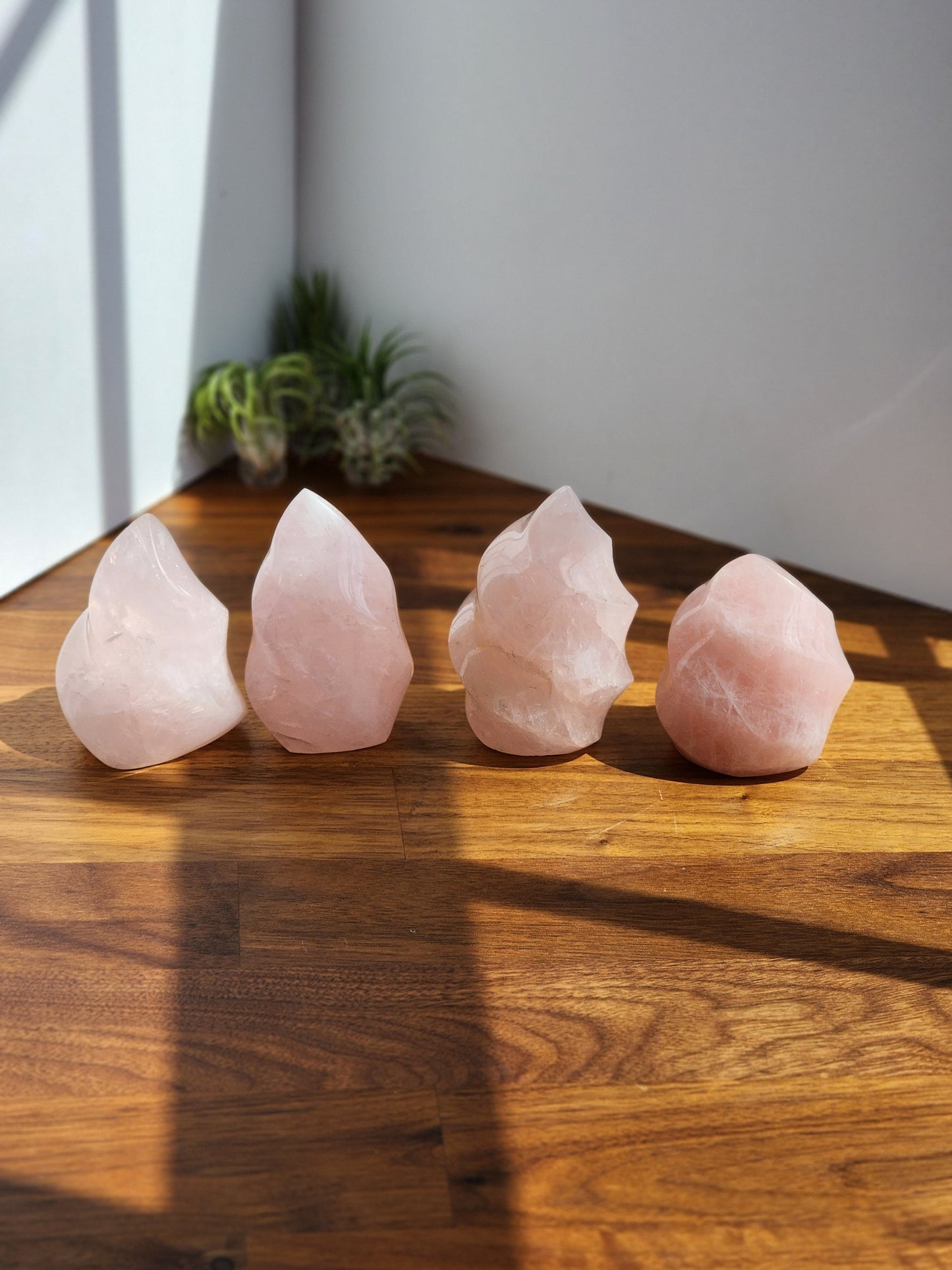 Rose Quartz Flames | Large Pink Crystal Flame | Gorgeous Show Pieces with Rainbows | Choose your own Crystals