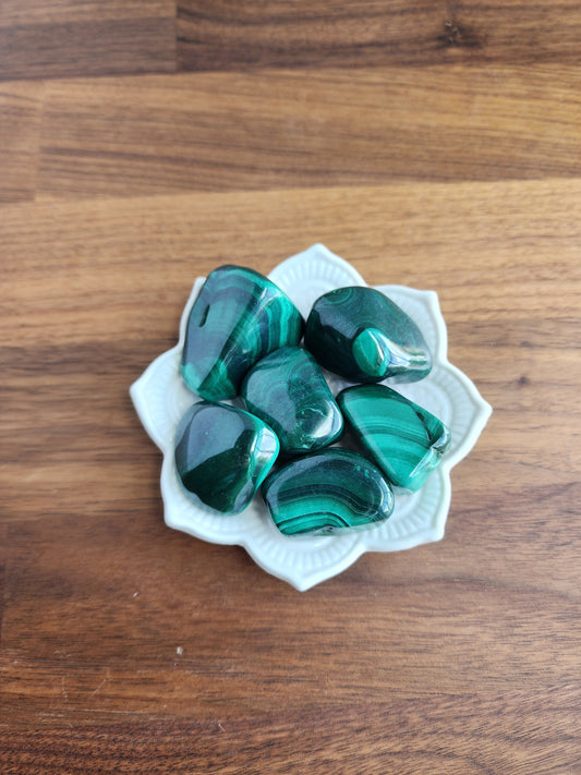 Malachite Tumbles | Large | ONE Gorgeous Green | Vibrant Banded Crystal | High Quality | Intuitively Chosen