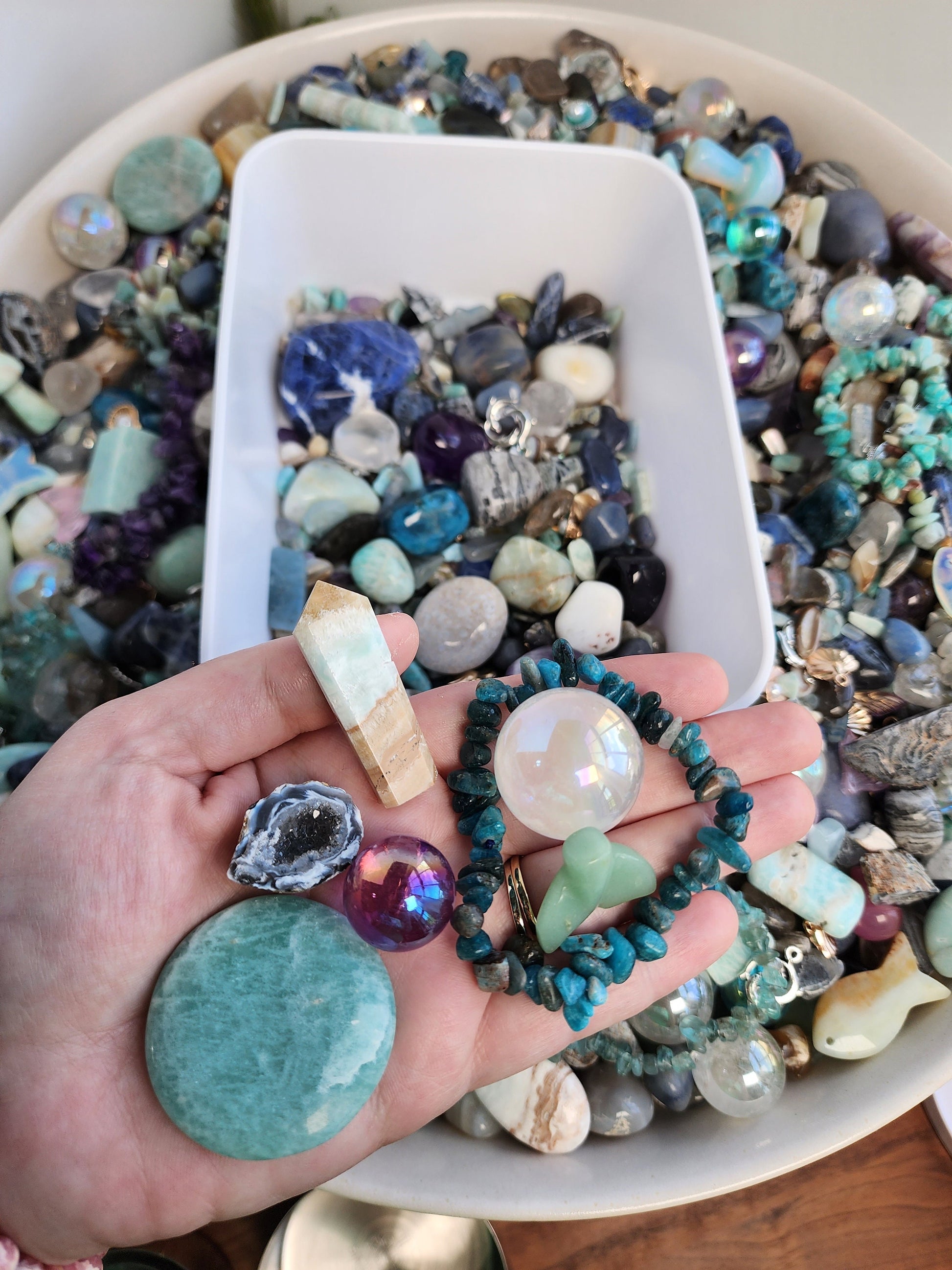 Mermaid Crystal Confetti | Ocean Crystals | Part of Your World Mix | Ariel's Vacation | Blue, Teal, Purple | Bracelets, Worry Stones, Tails