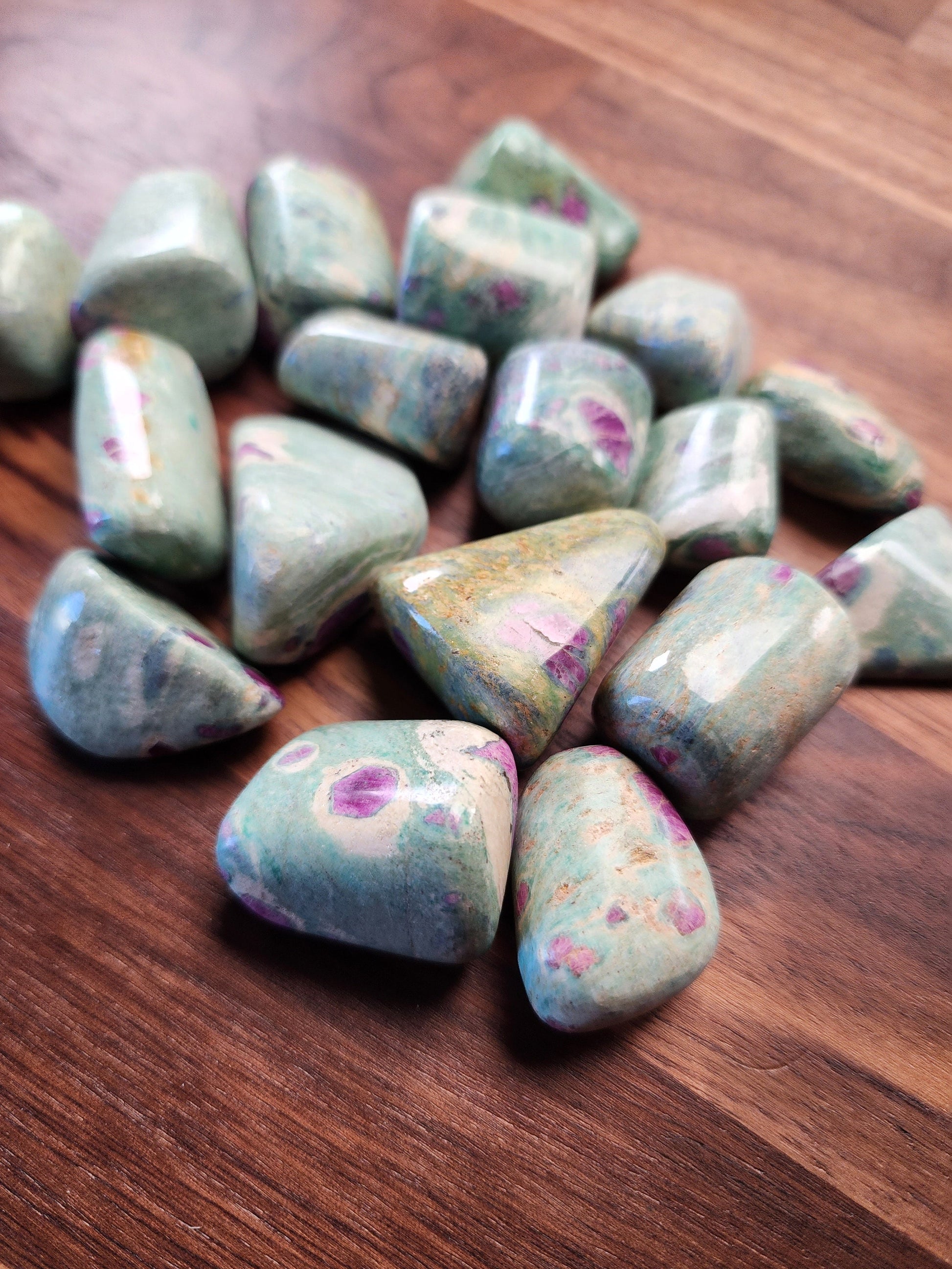 Ruby Fuschite Tumbles | Medium Large | Brazil | High Quality | Rare | Mint Green and Pink Purple Crystals | Intuitively Chosen